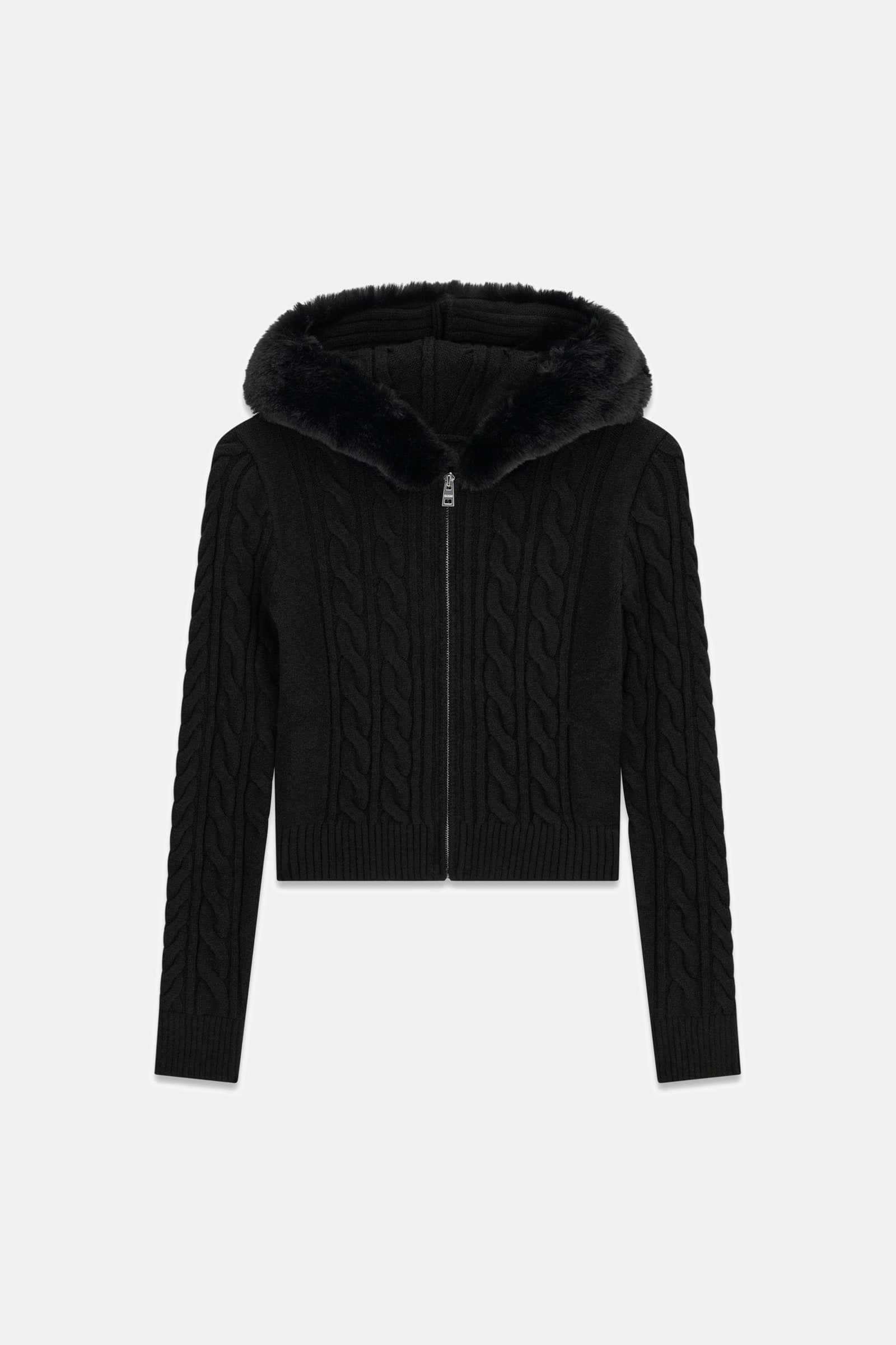 Guess Vest Met Ritssluiting En Capuchon Van Imitatiebont