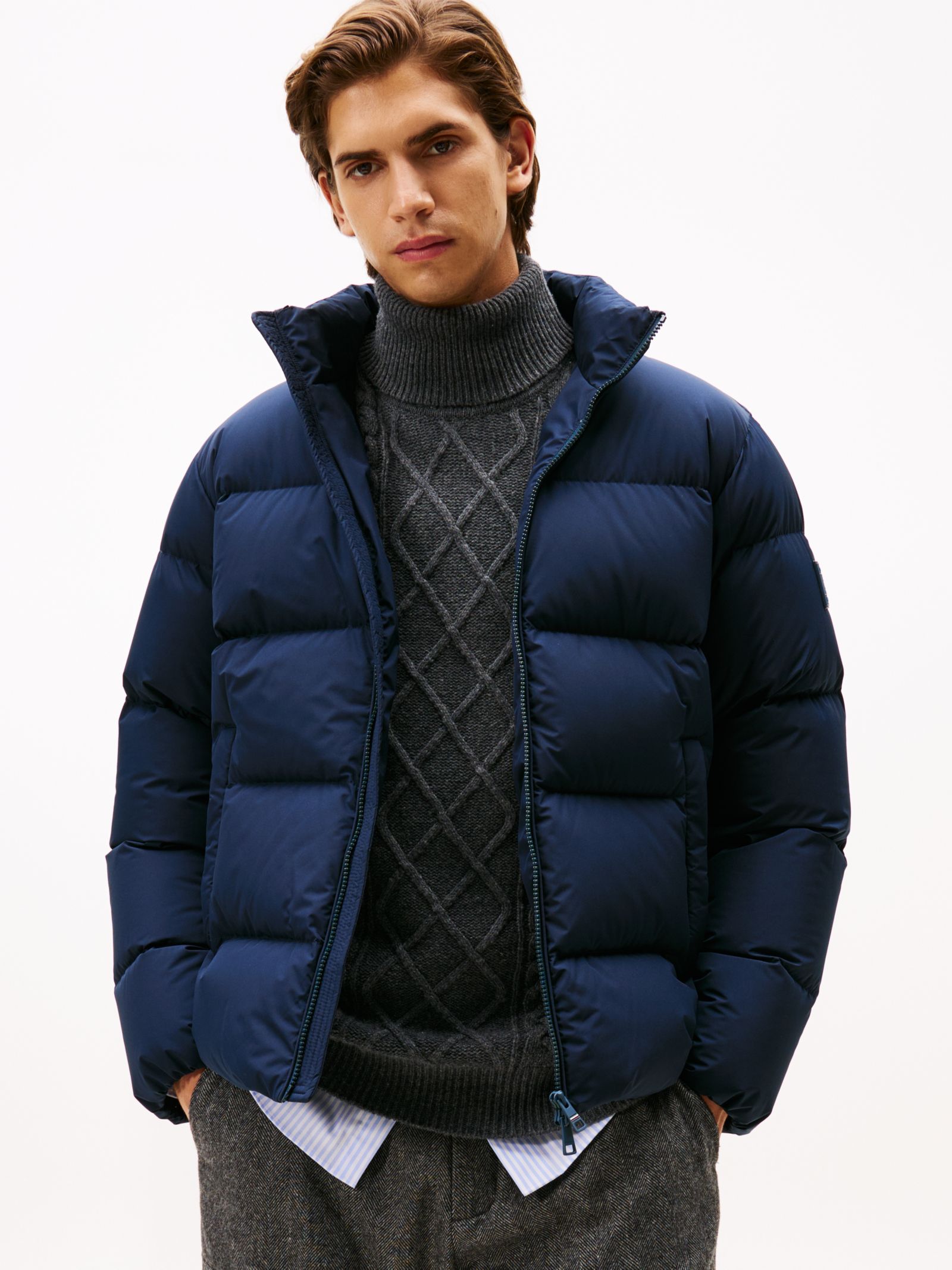 Tommy Hilfiger Waterafstotend pufferjack met dons in marine
