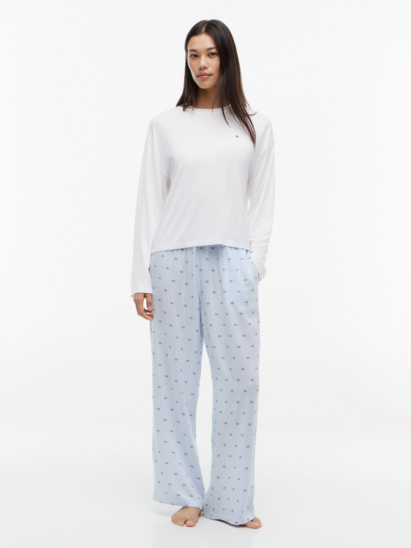 Tommy Hilfiger Essential geweven pyjamaset met lange mouwen