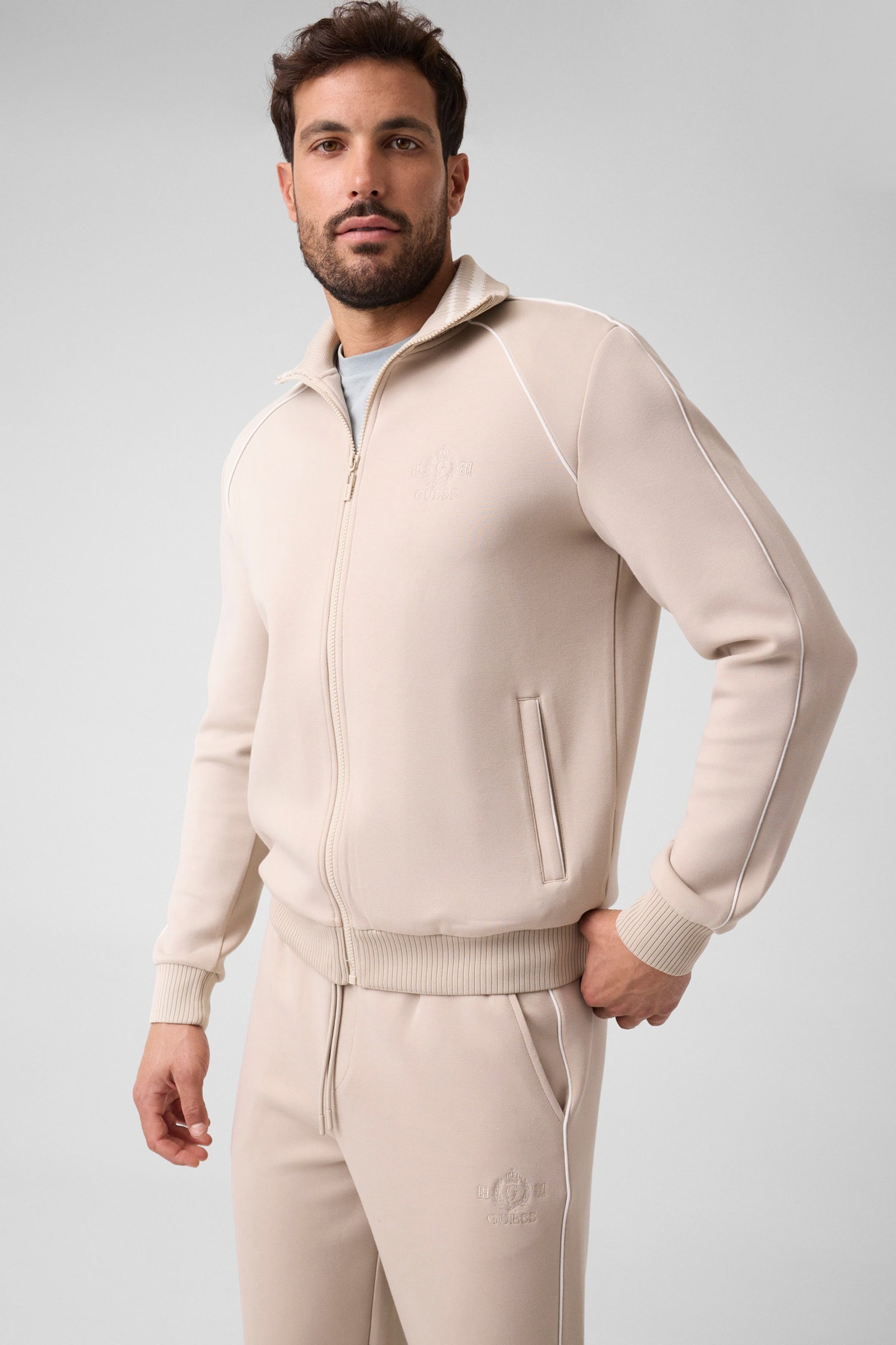 Guess Sweatshirt Met Volledige Ritssluiting in beige