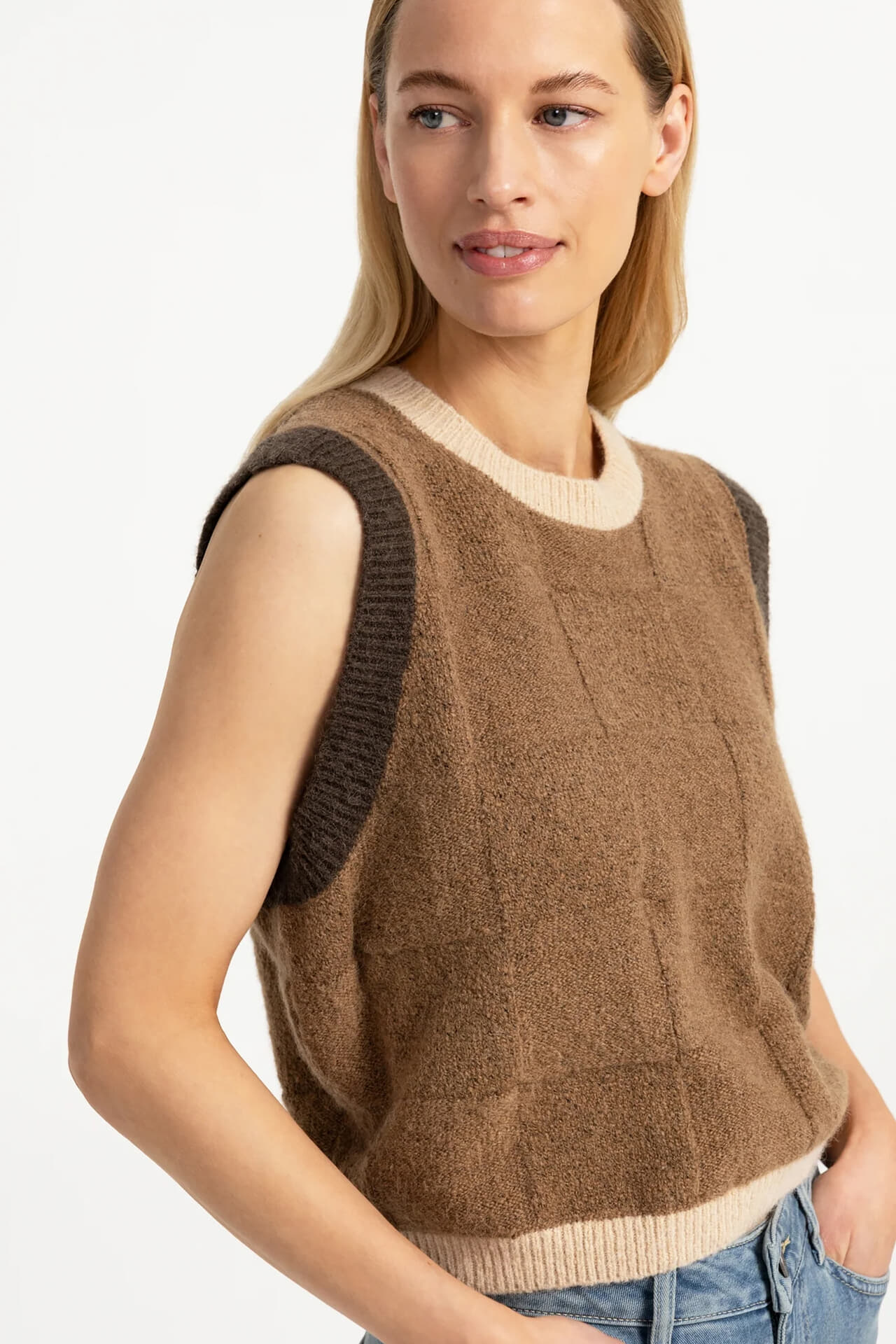 Yaya Spencer met geruite textuur Bruin dames