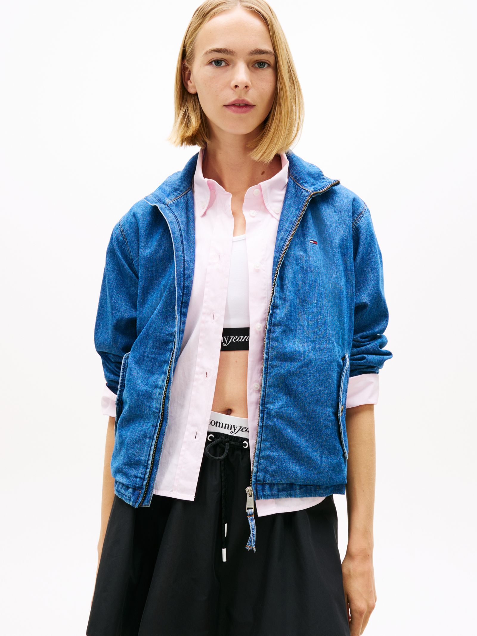 Tommy Jeans Chambray denim jack met rits