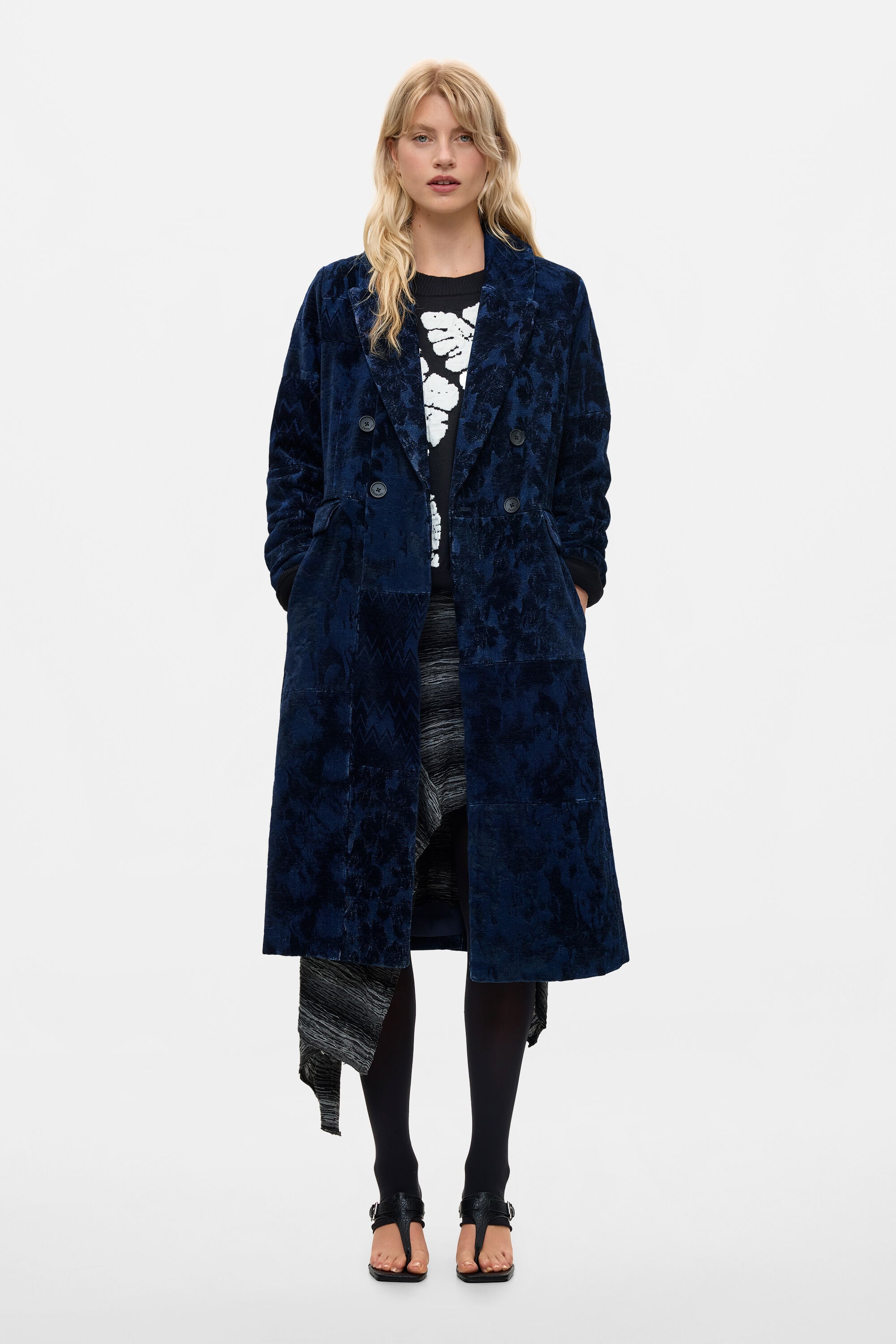 Desigual Rechte jacquardjas in blauw