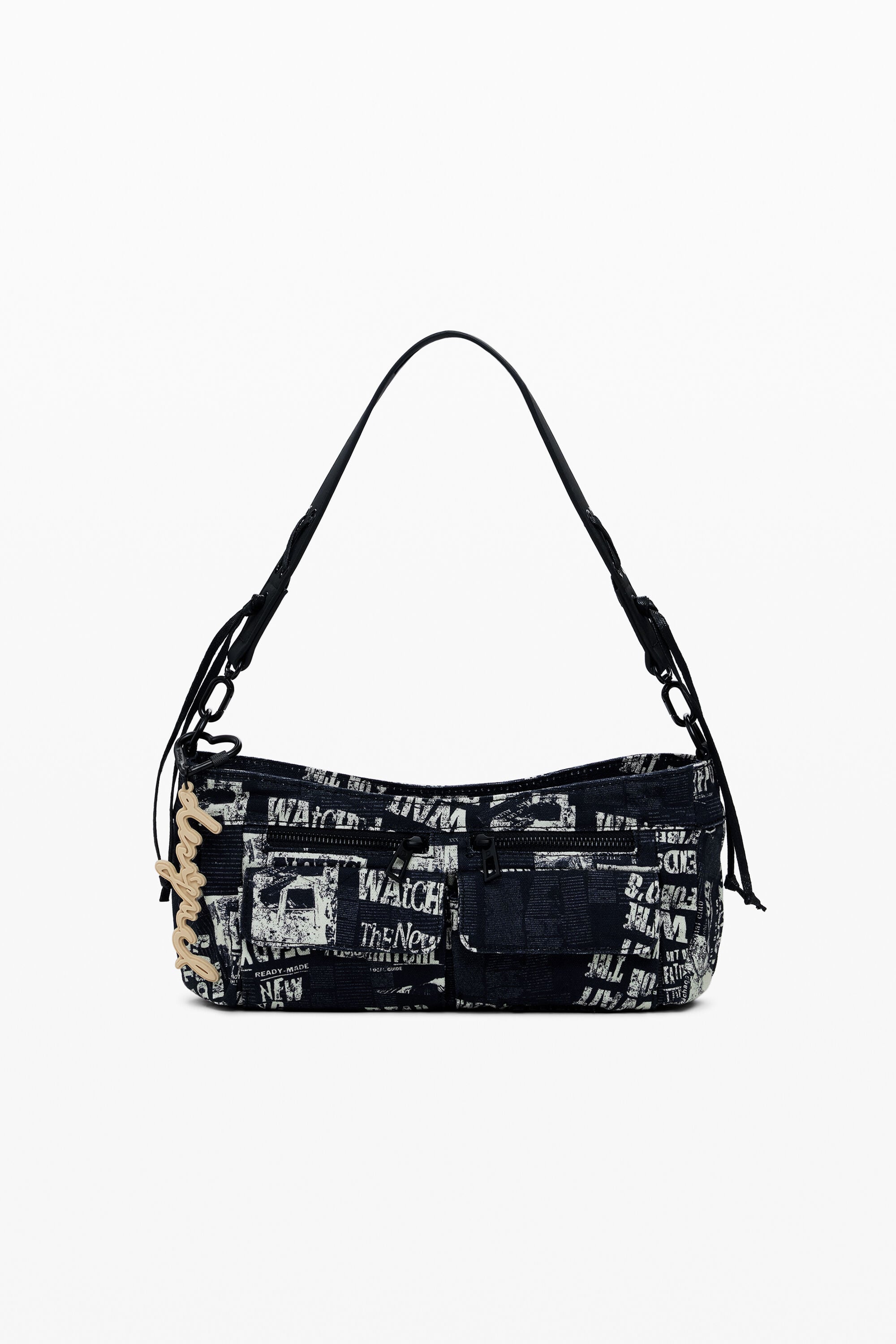Desigual Middelgrote handtas in krantstijl