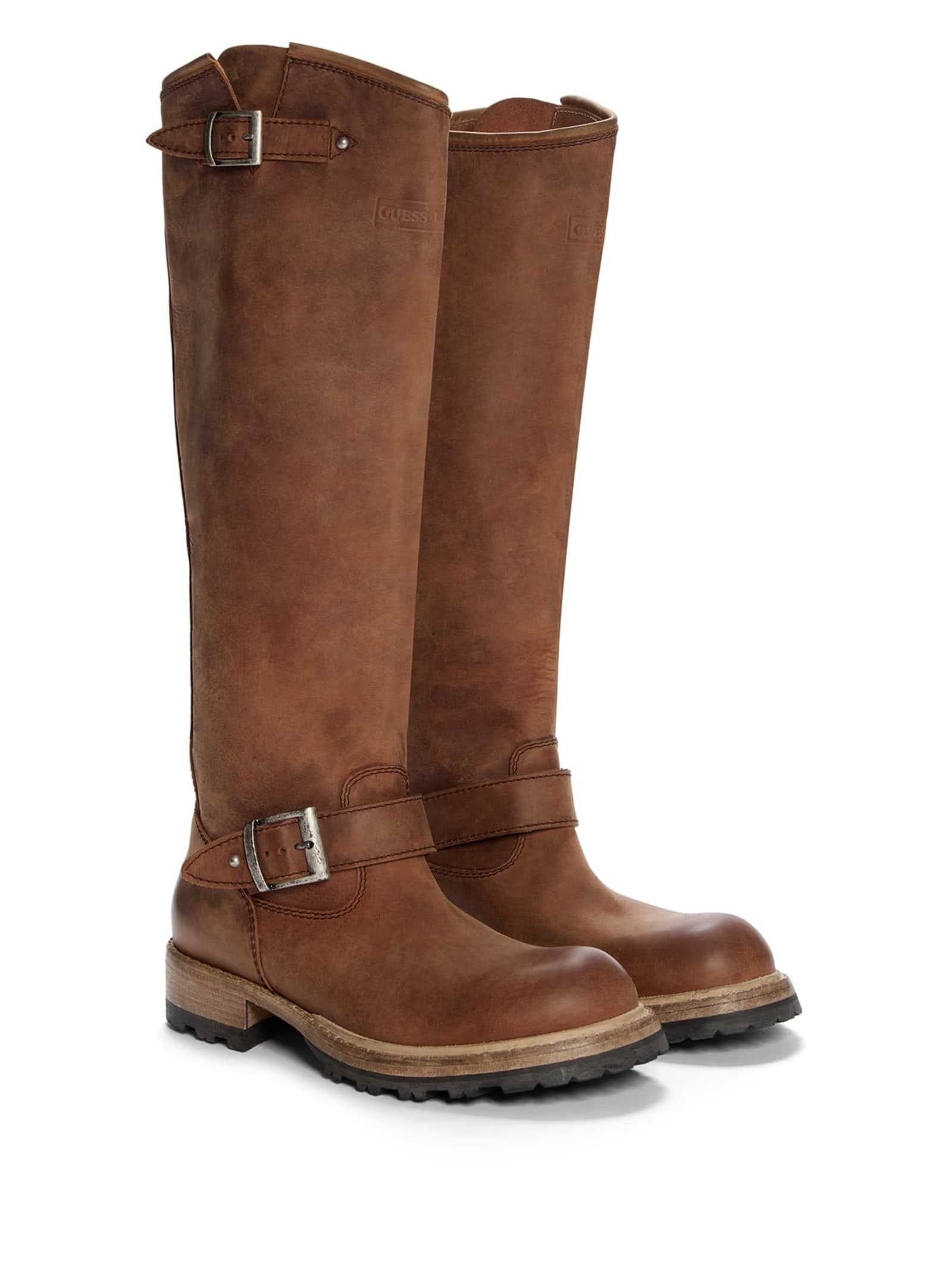 Guess Laarzen Van Echt Leer for women in bruin