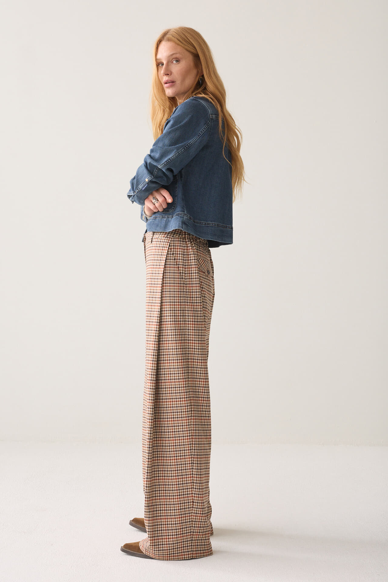 Summum Broek Goji Berry Check Multi dames