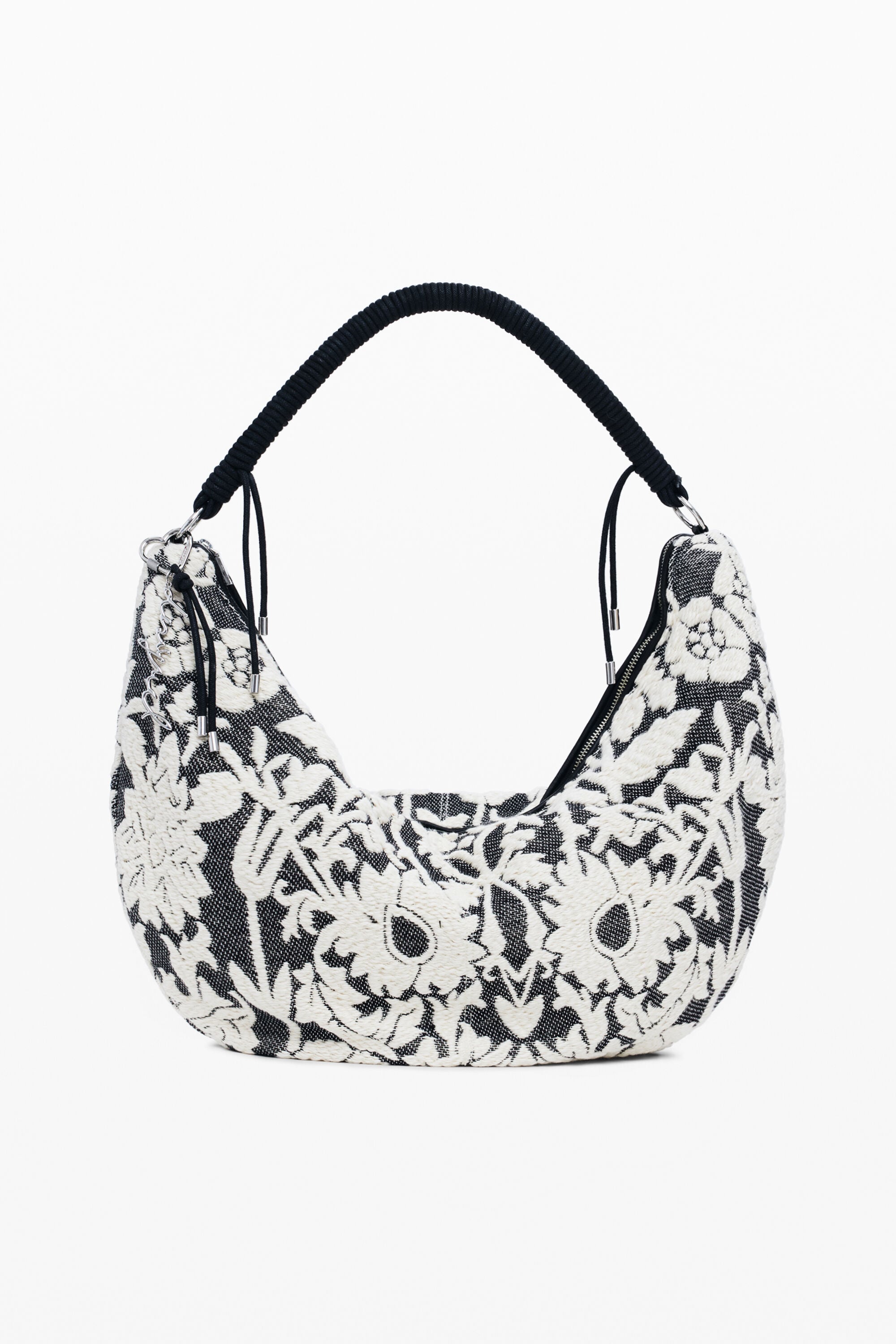 Desigual Grote bloemen tas in wit