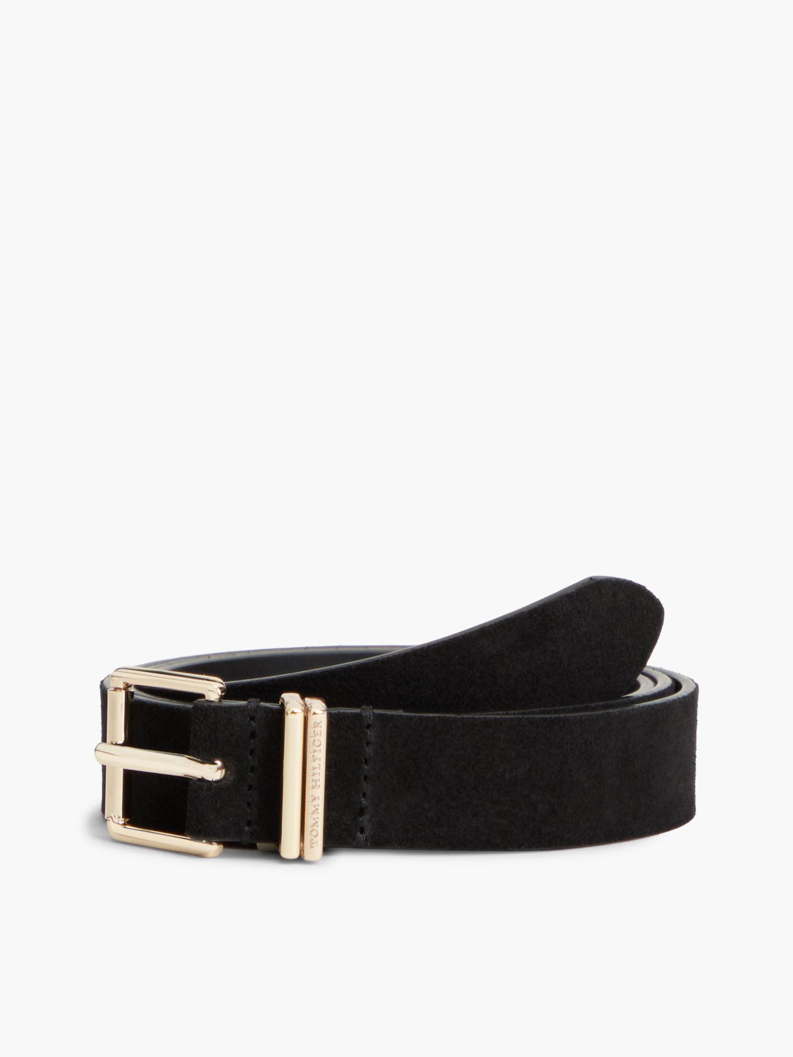Tommy Hilfiger Suède riem met vierkante rolgesp
