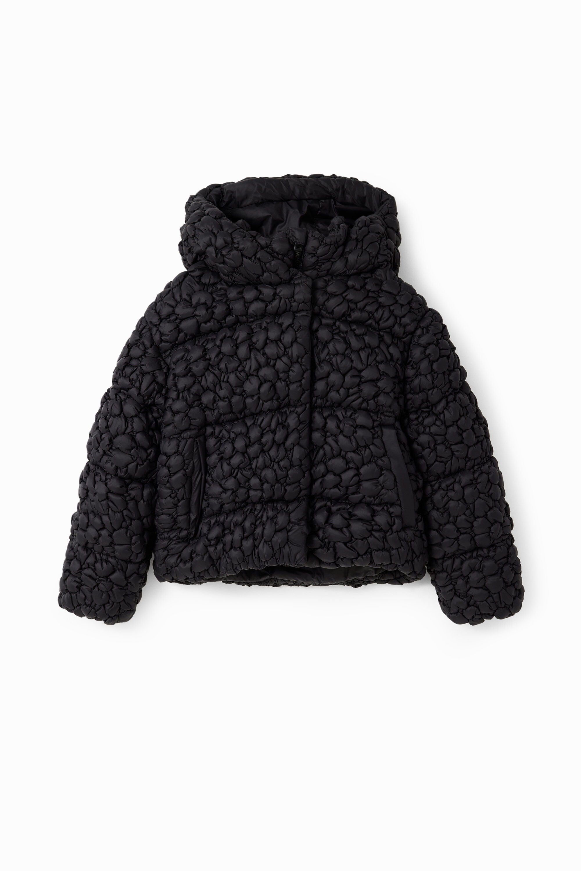 Desigual Gewatteerd jack met textuur in zwart