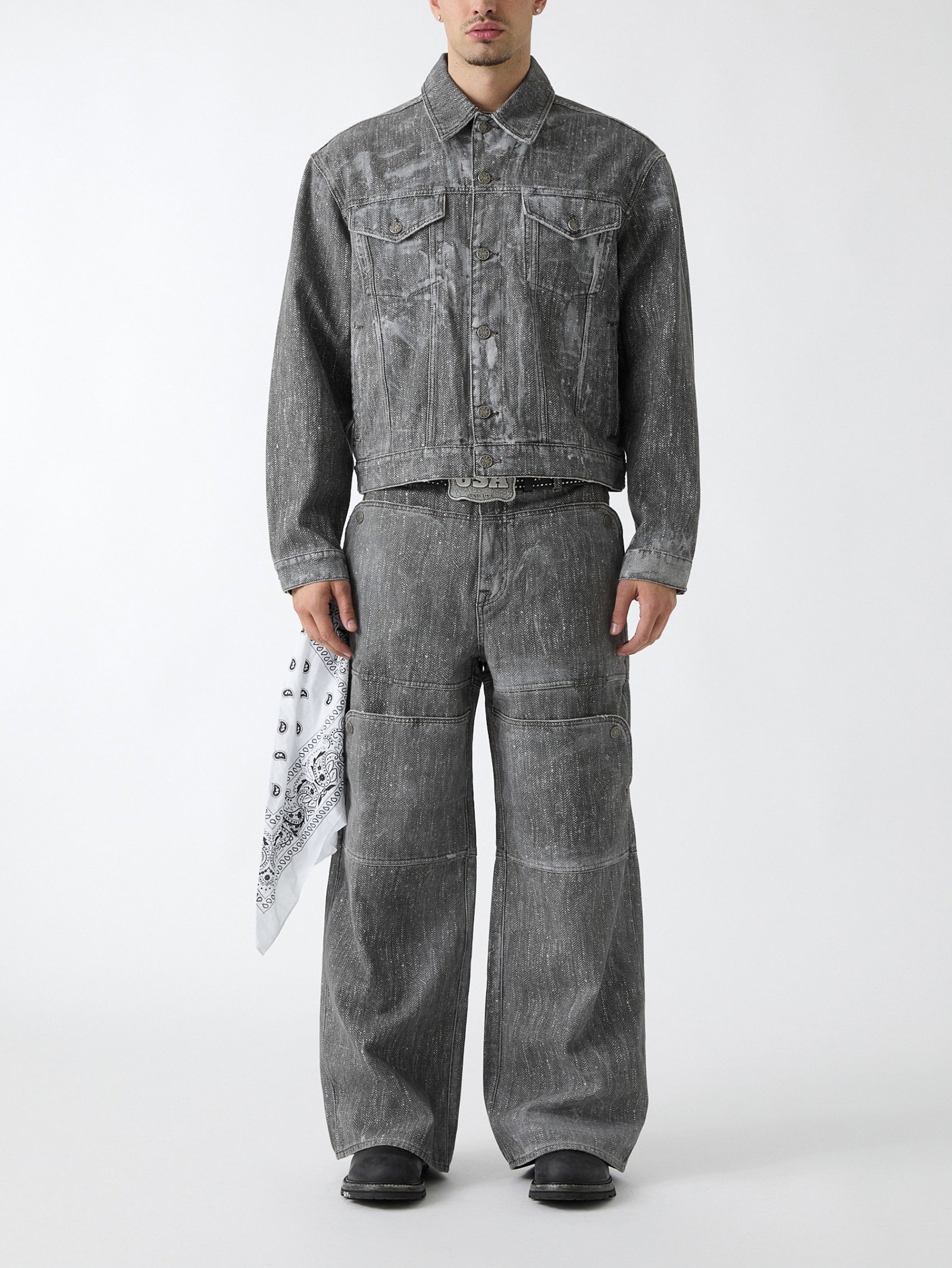 Guess Denim Truckerjack voor heren in grijs