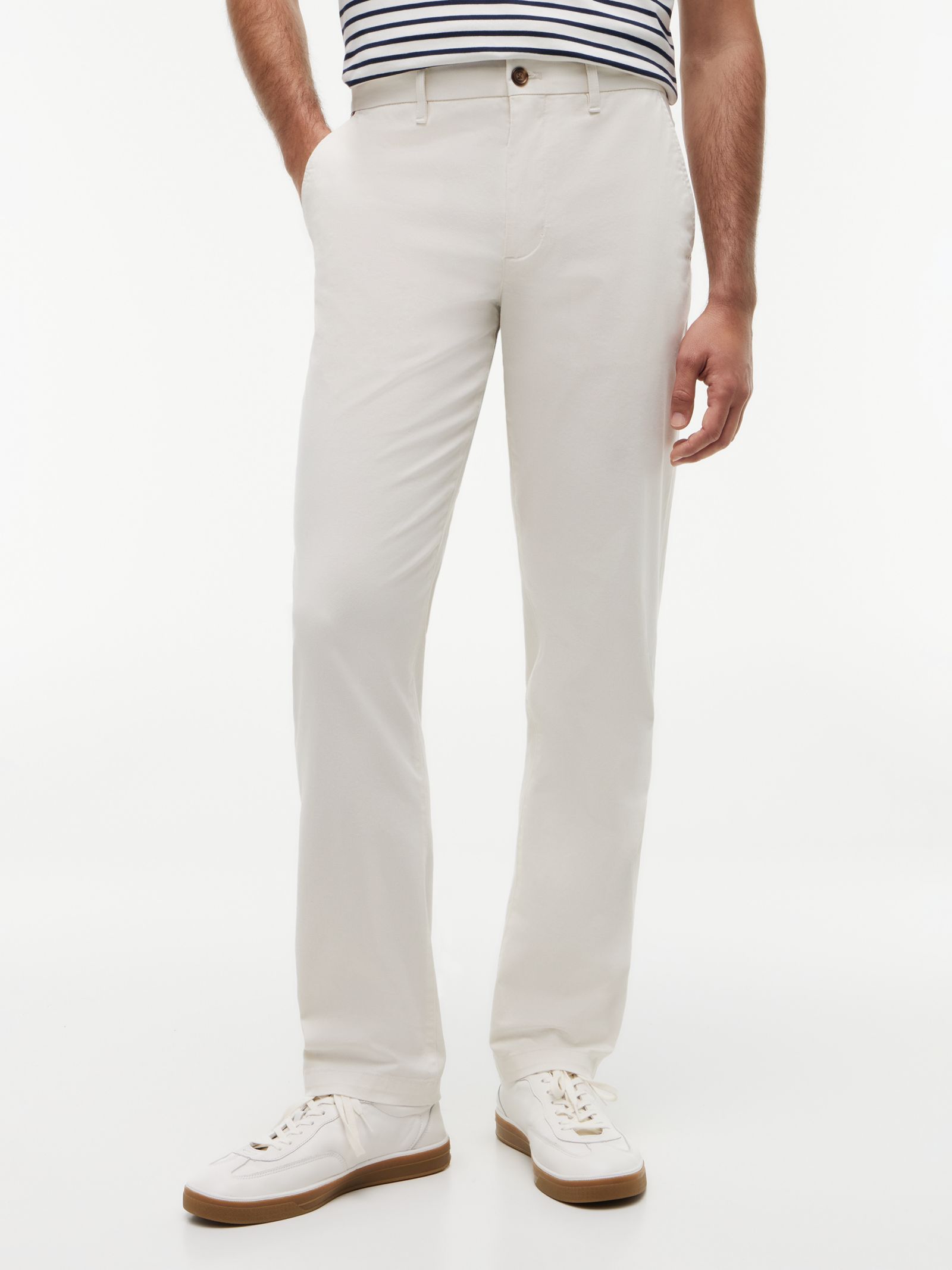 Tommy Hilfiger Denton slim straight chino met microprint in beige