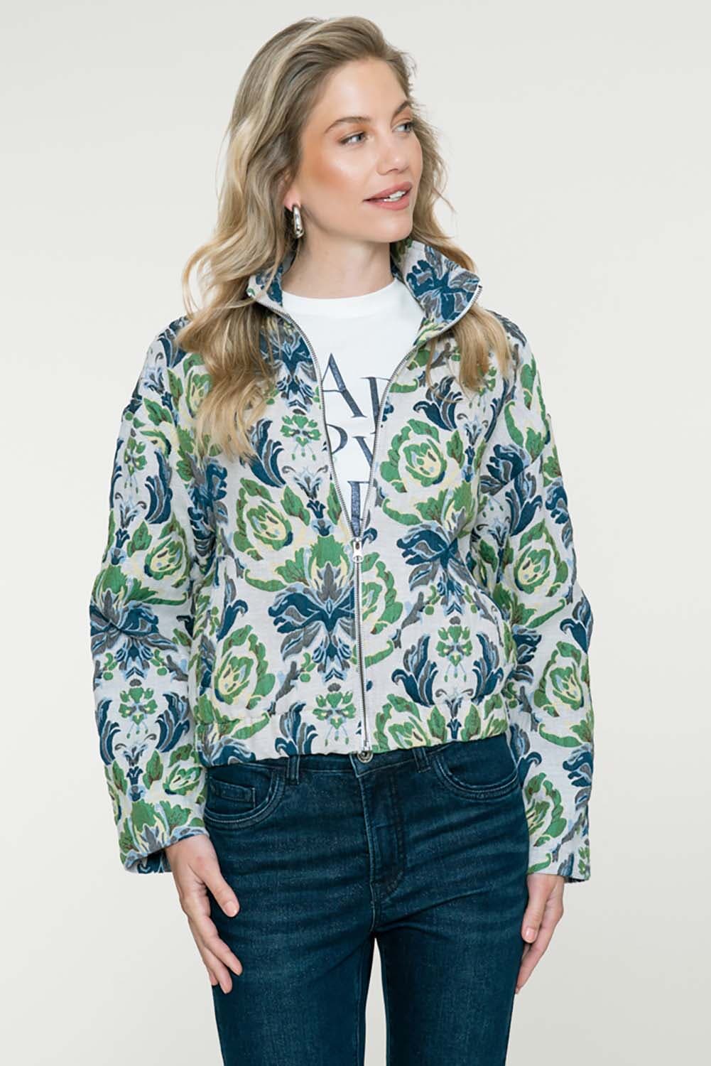 Geisha Jas Jacquard Blauw dames