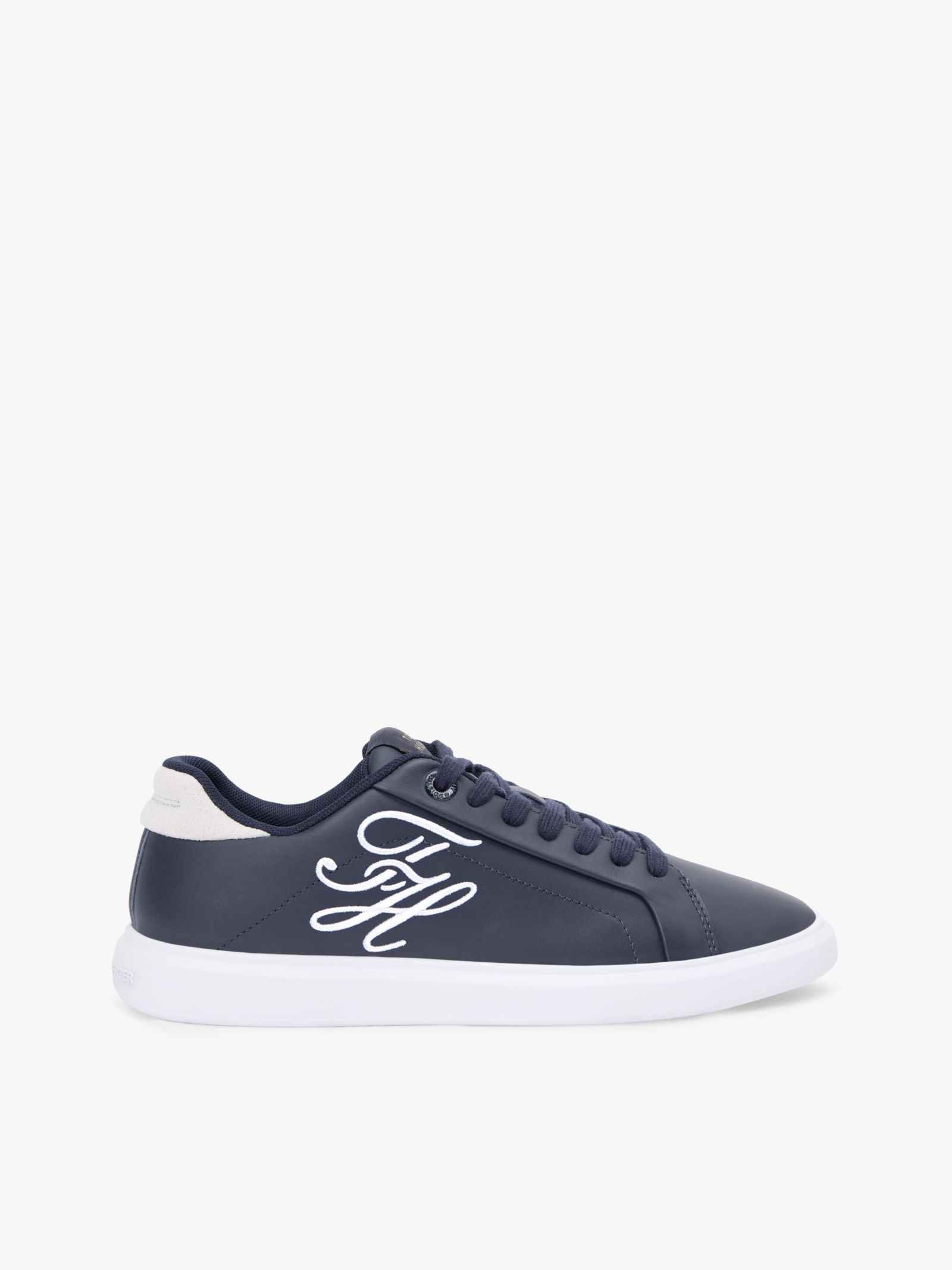 Tommy Hilfiger Hilfiger Icon Leren Court Sneaker met Geborduurd Logo