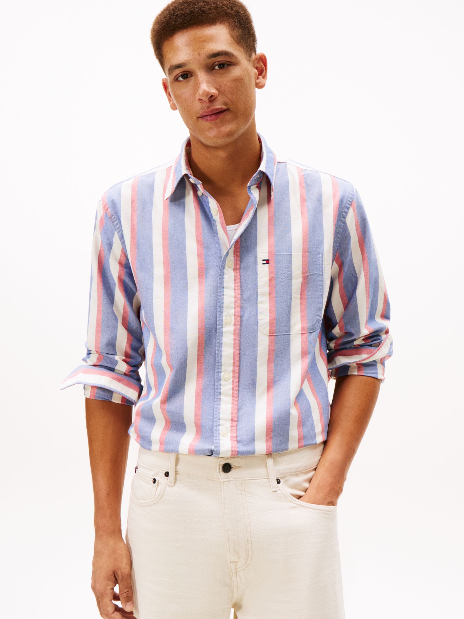 Tommy Hilfiger Relaxed Fit Oxford Overhemd met strepen