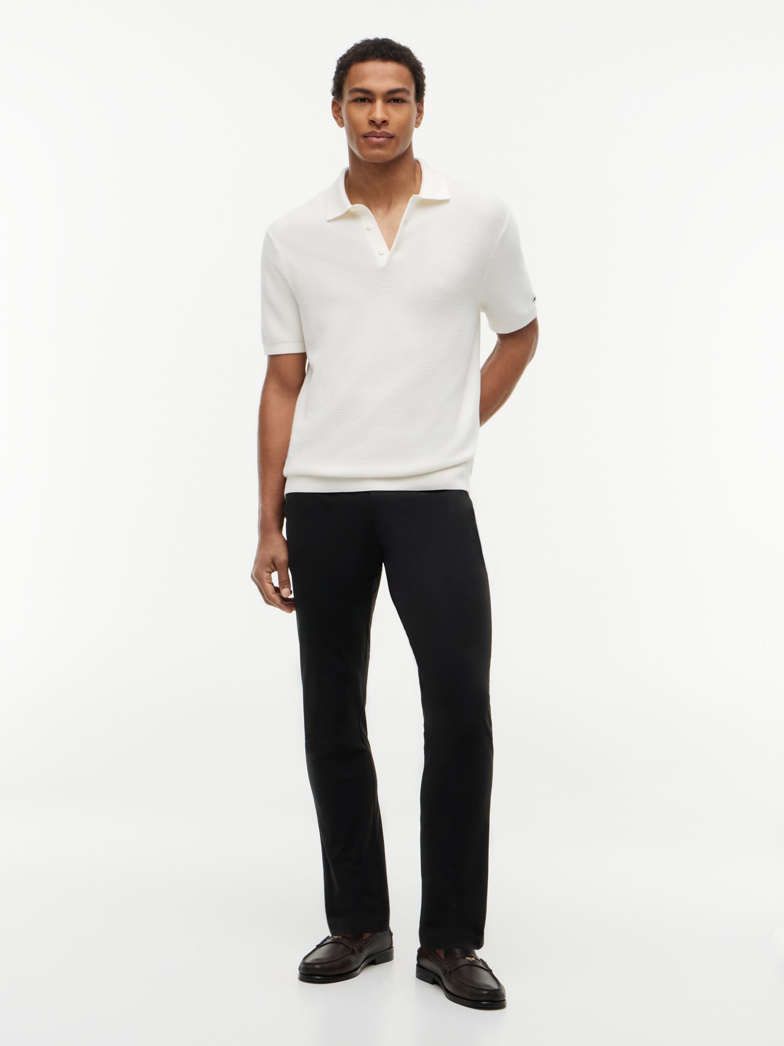 Tommy Hilfiger Denton Performance Tech Slim Straight gebreide chino in zwart