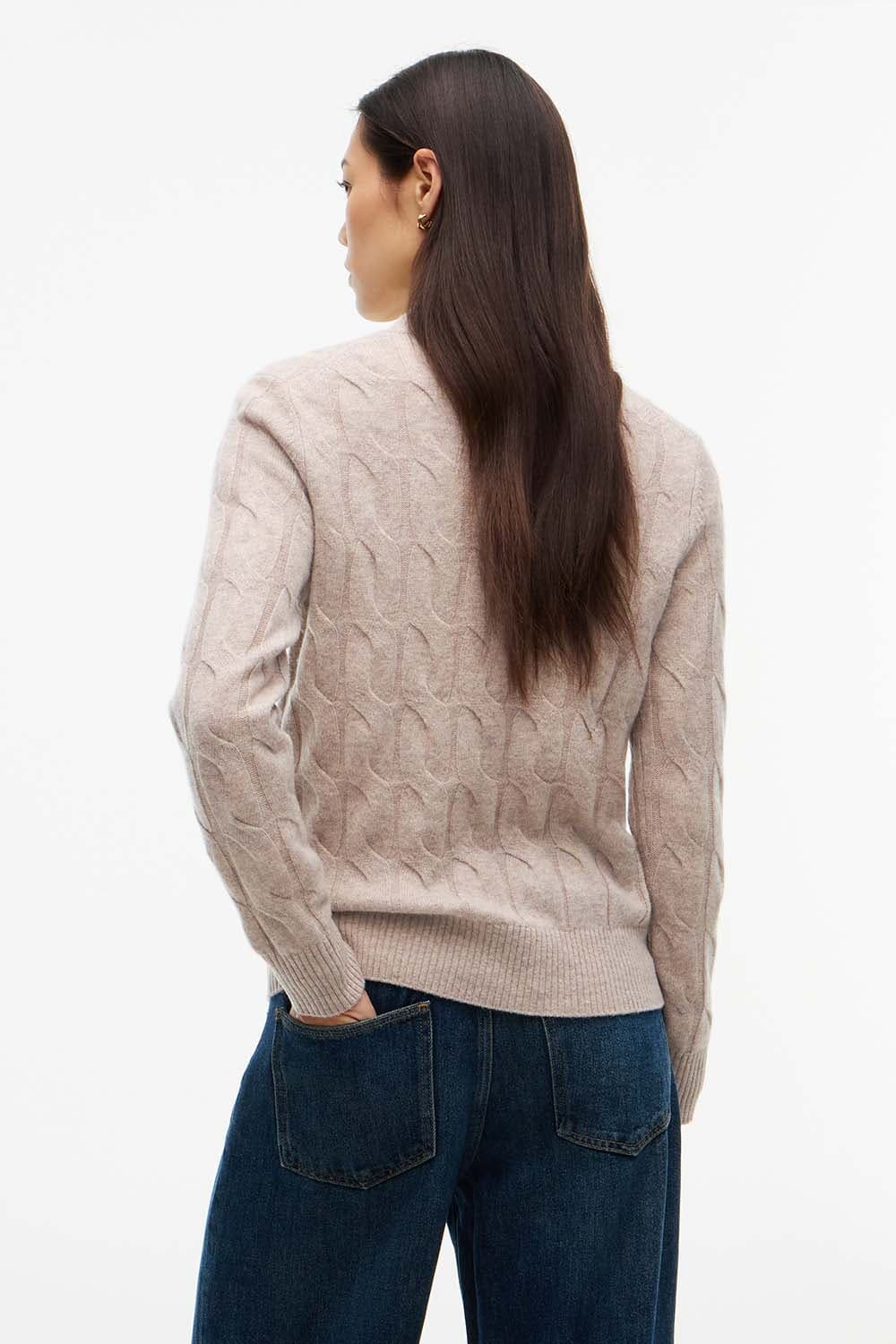 Tommy Hilfiger Kabeltrui Soft Wol Camel dames