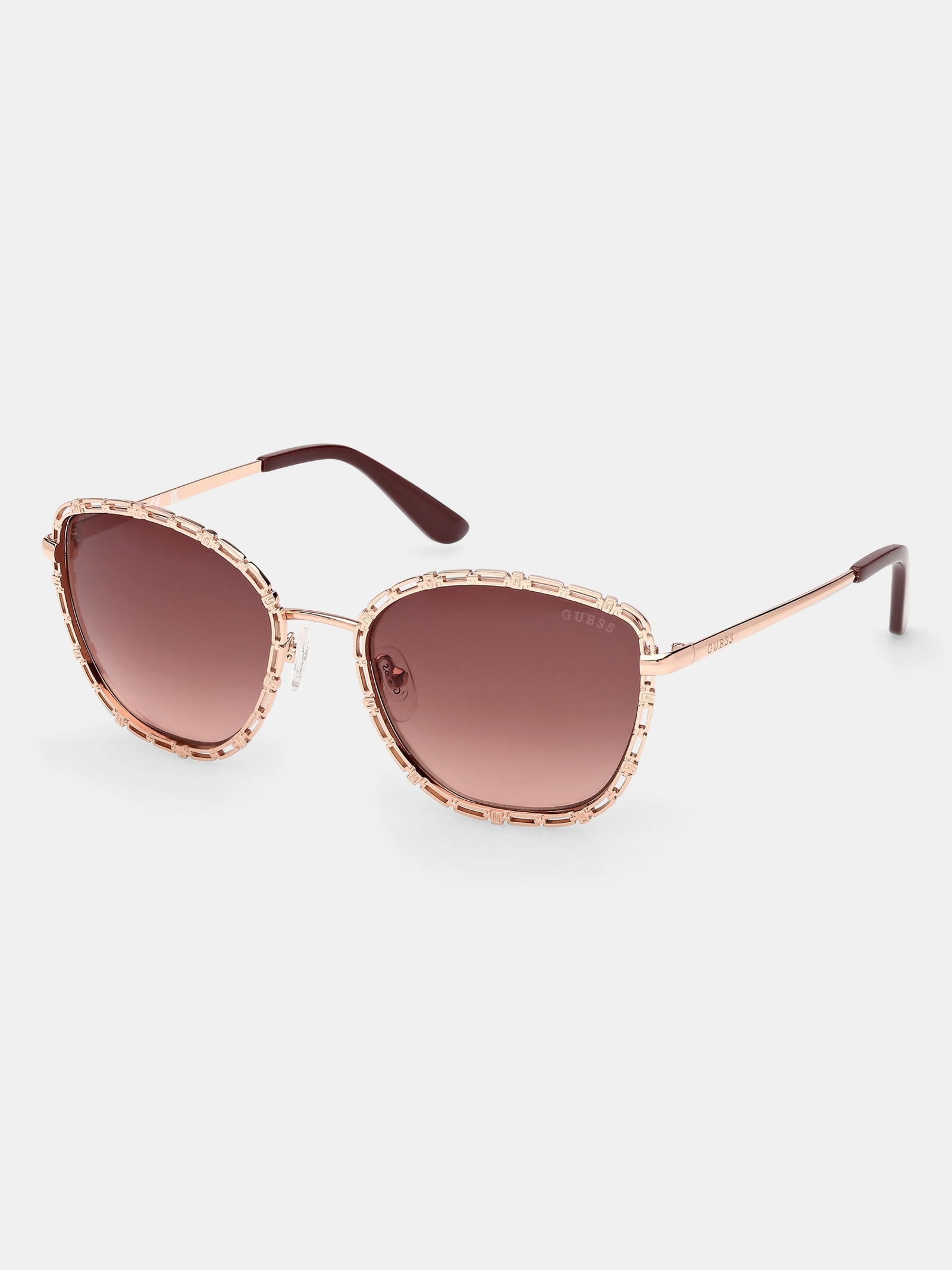 Guess Ronde Zonnebrillen for women in bruin