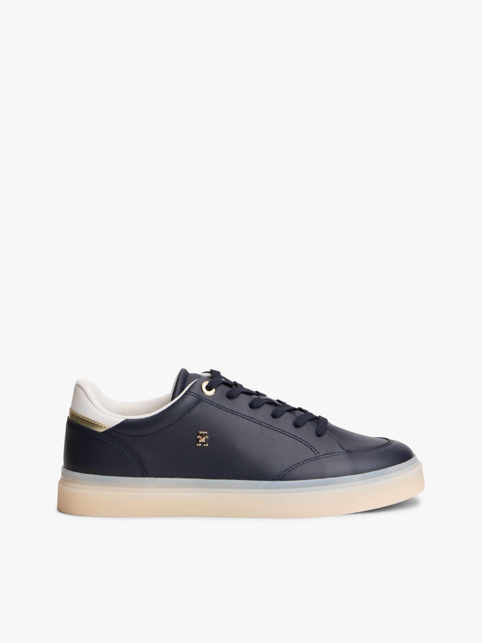 Tommy Hilfiger TH Monogram leren sneaker in marine