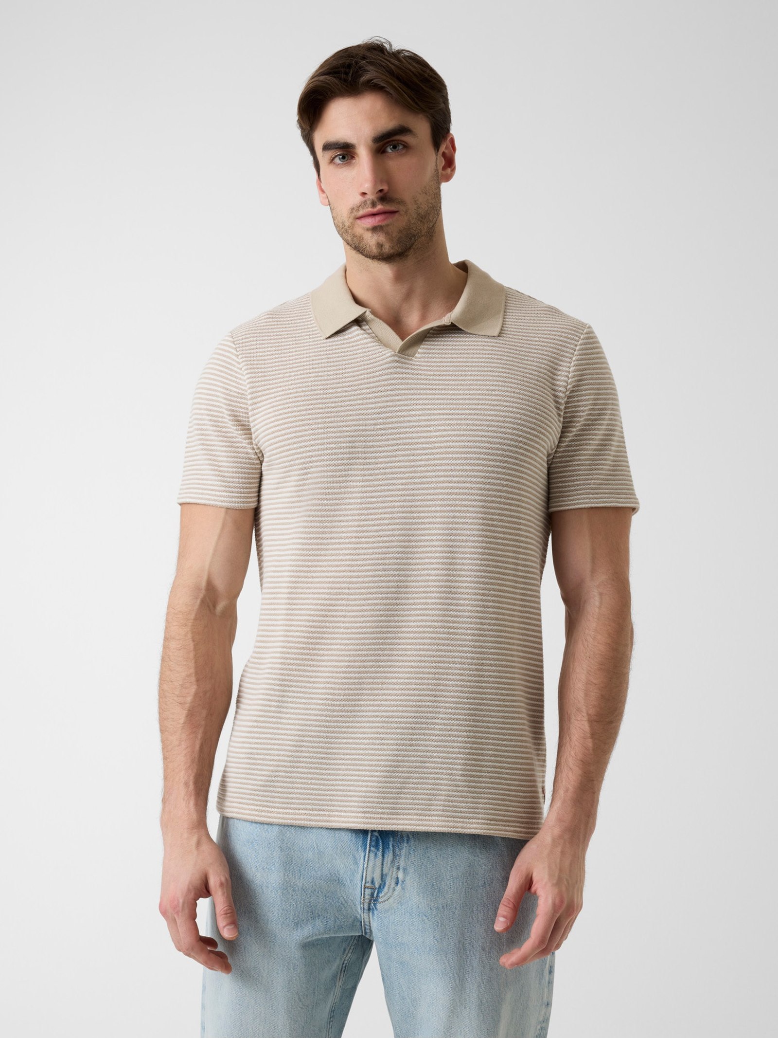 Guess Gebreide Polo in beige
