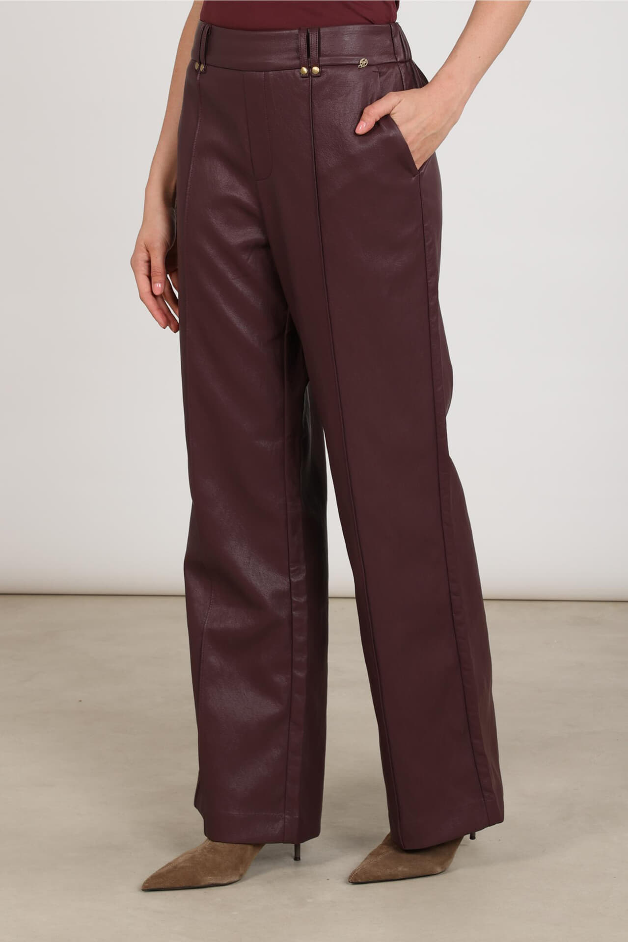 Nukus Broek Jill Bordeaux Rood dames
