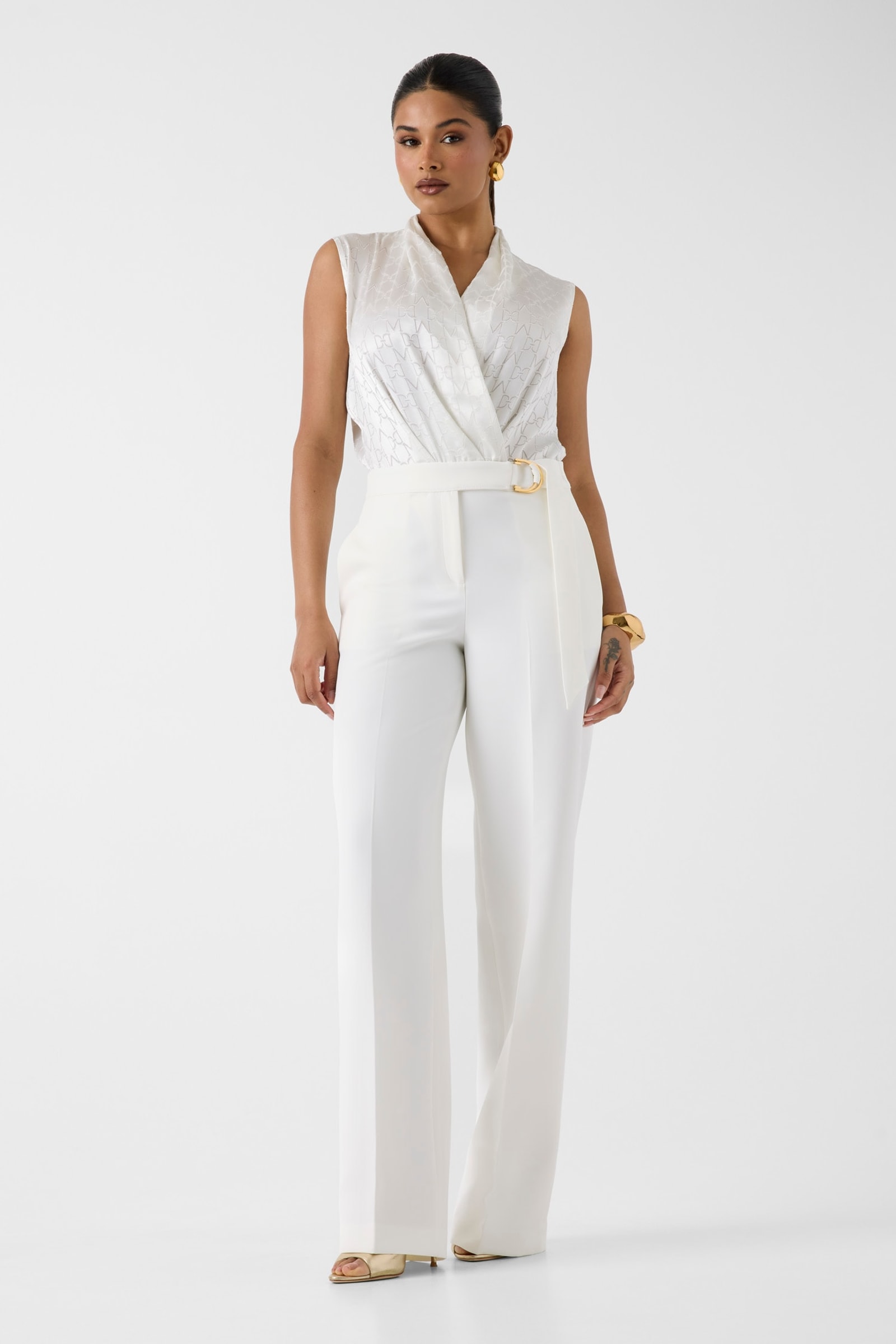 Guess Marciano Jumpsuit Met Riem in beige