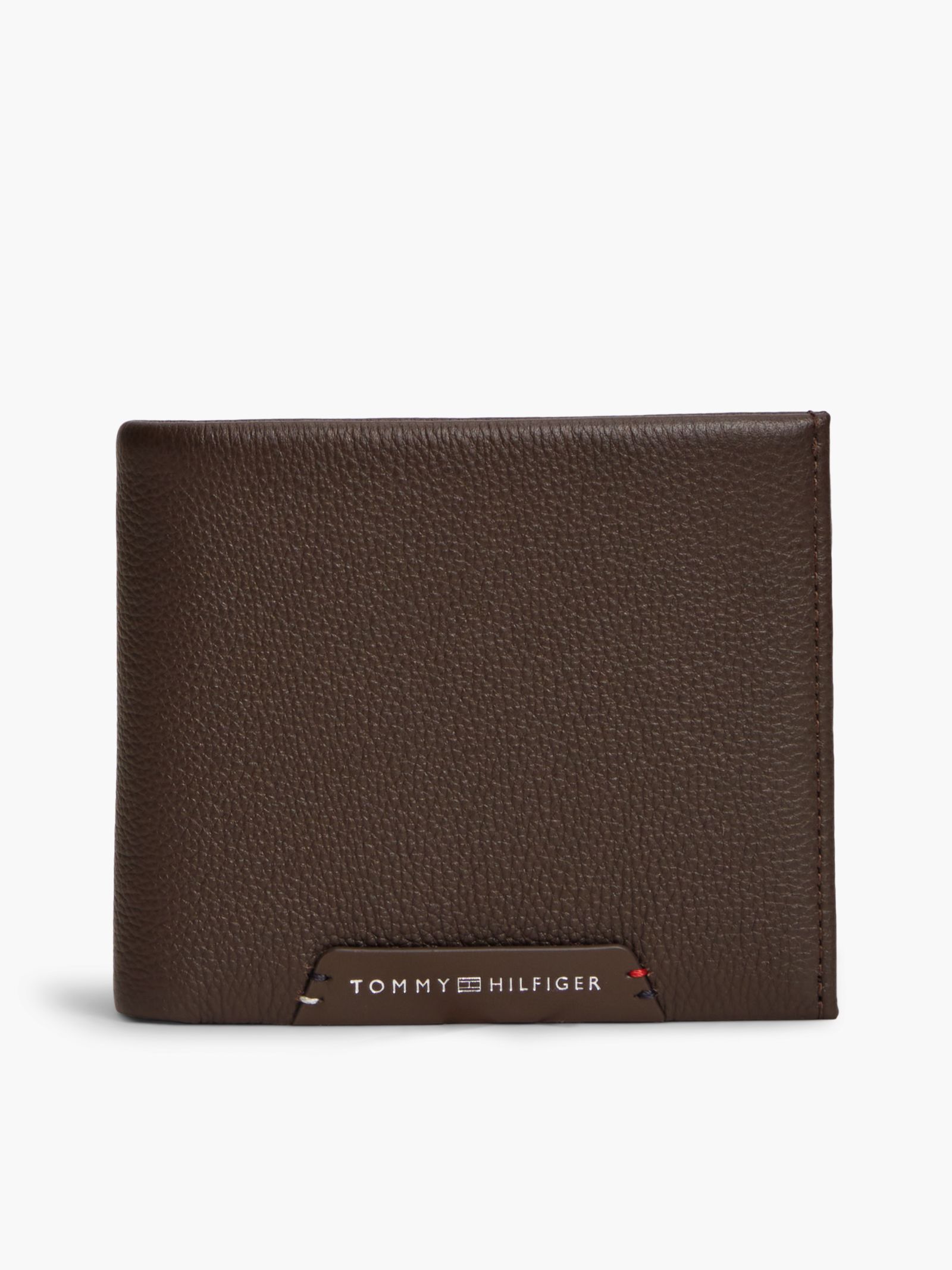 Tommy Hilfiger Corporate Leren Bifold Creditcard en Muntportemonnee in bruin