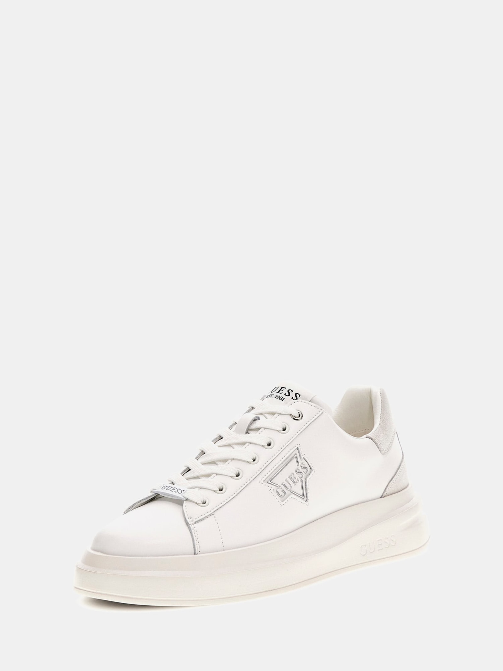 Guess Sneaker Elba Gemengd Leer in wit