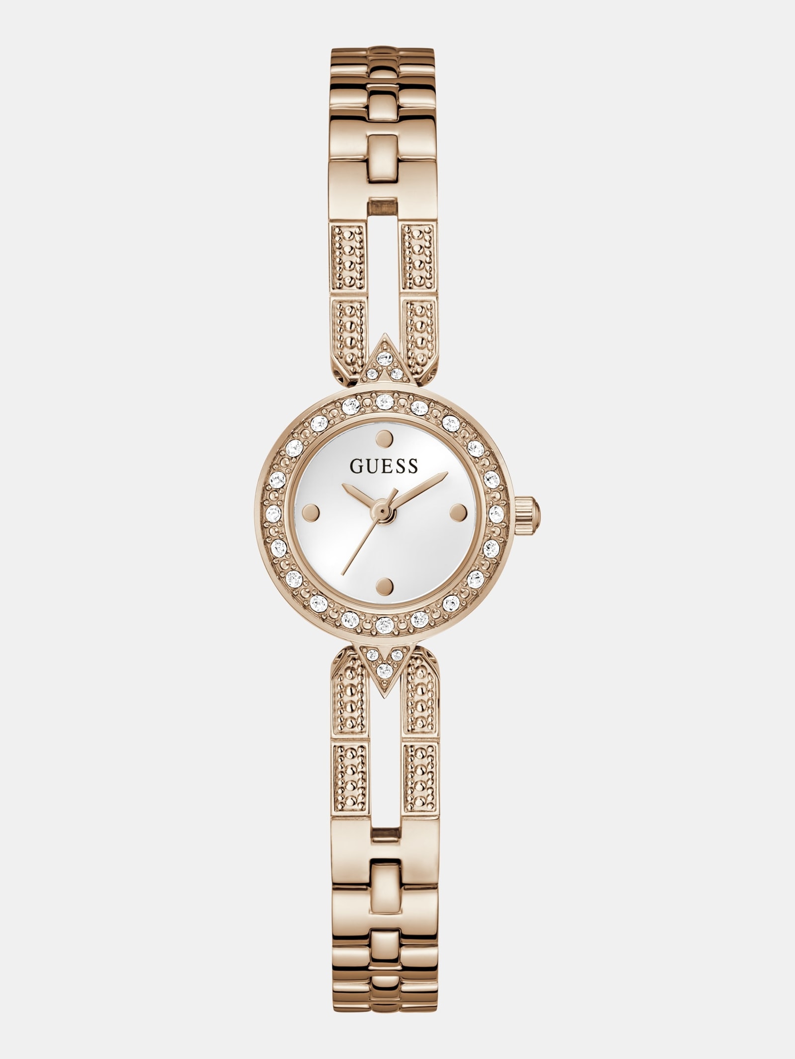 Guess Crystal Recycled Steel Analoog Horloge 22,5 Mm in zilver