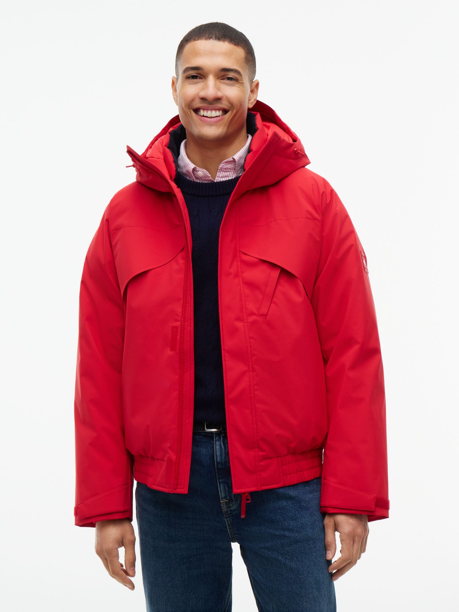 Tommy Hilfiger Performance waterafstotend drielaags jack met capuchon in rood