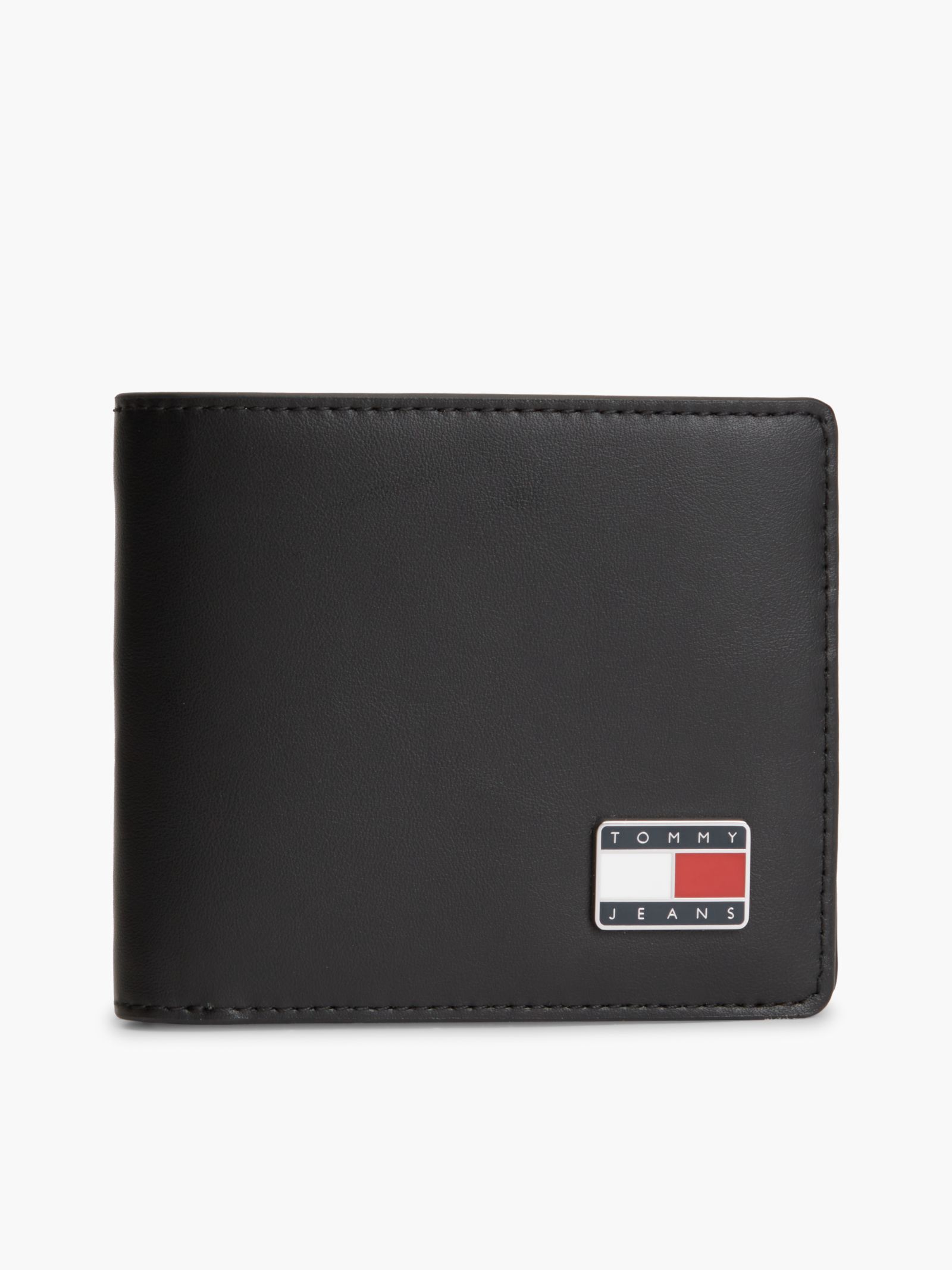 Tommy Jeans Leren bifold portemonnee met metalen logo