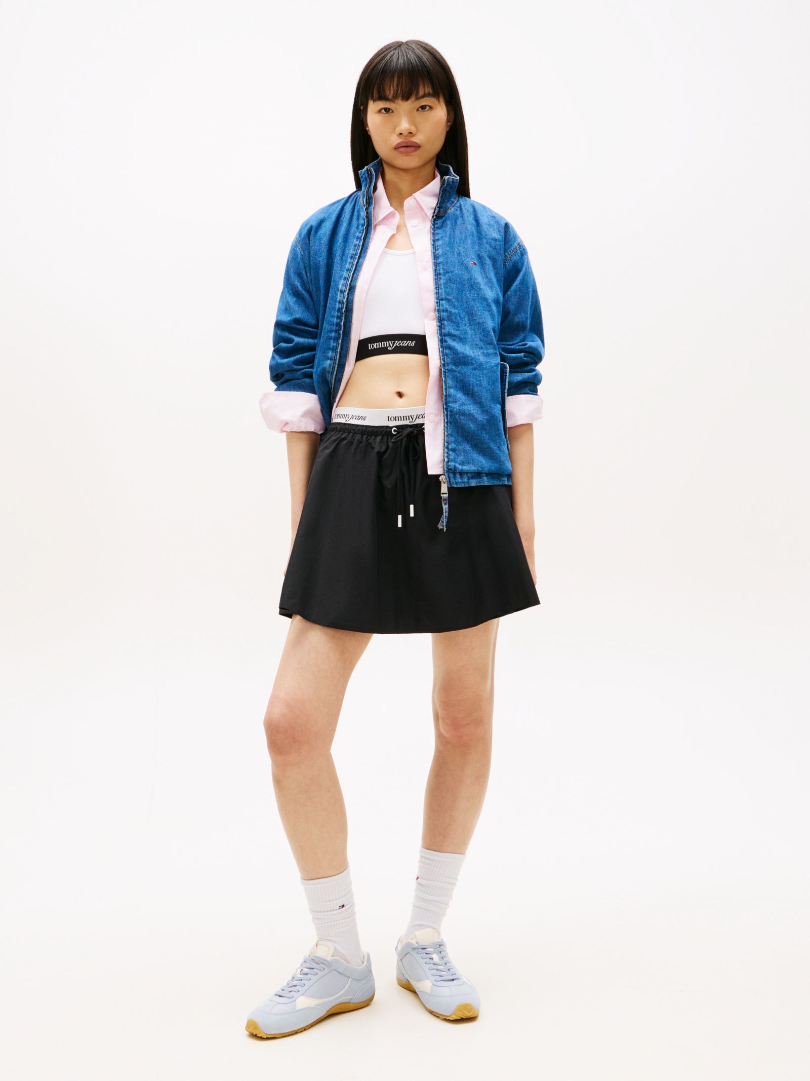 Tommy Jeans poplin minirok met repeat logo