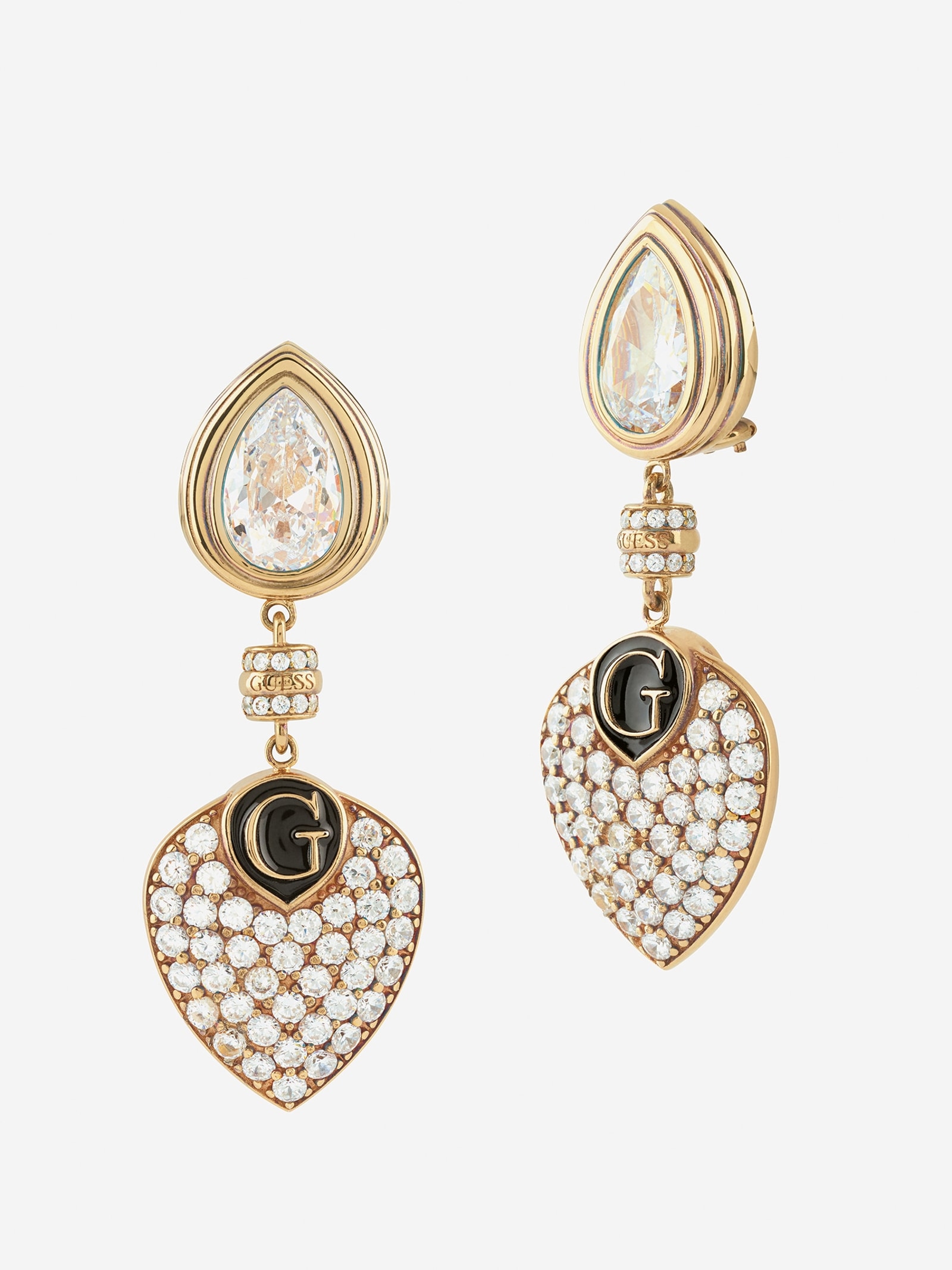 Guess Wild Orchid Oorhangers in goud