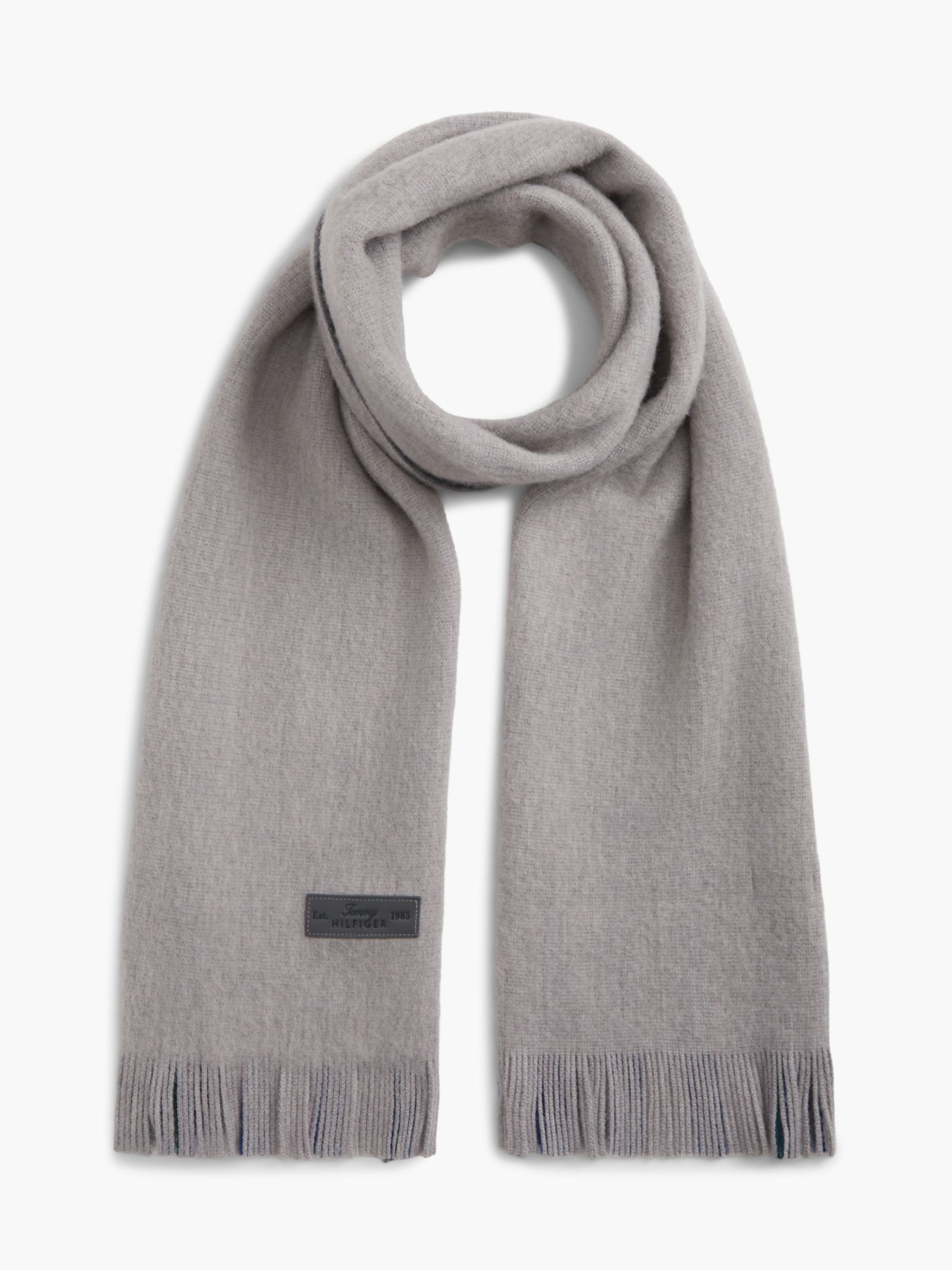 Tommy Hilfiger Reversible sjaal van zuivere wol met Signature Streep in grijs