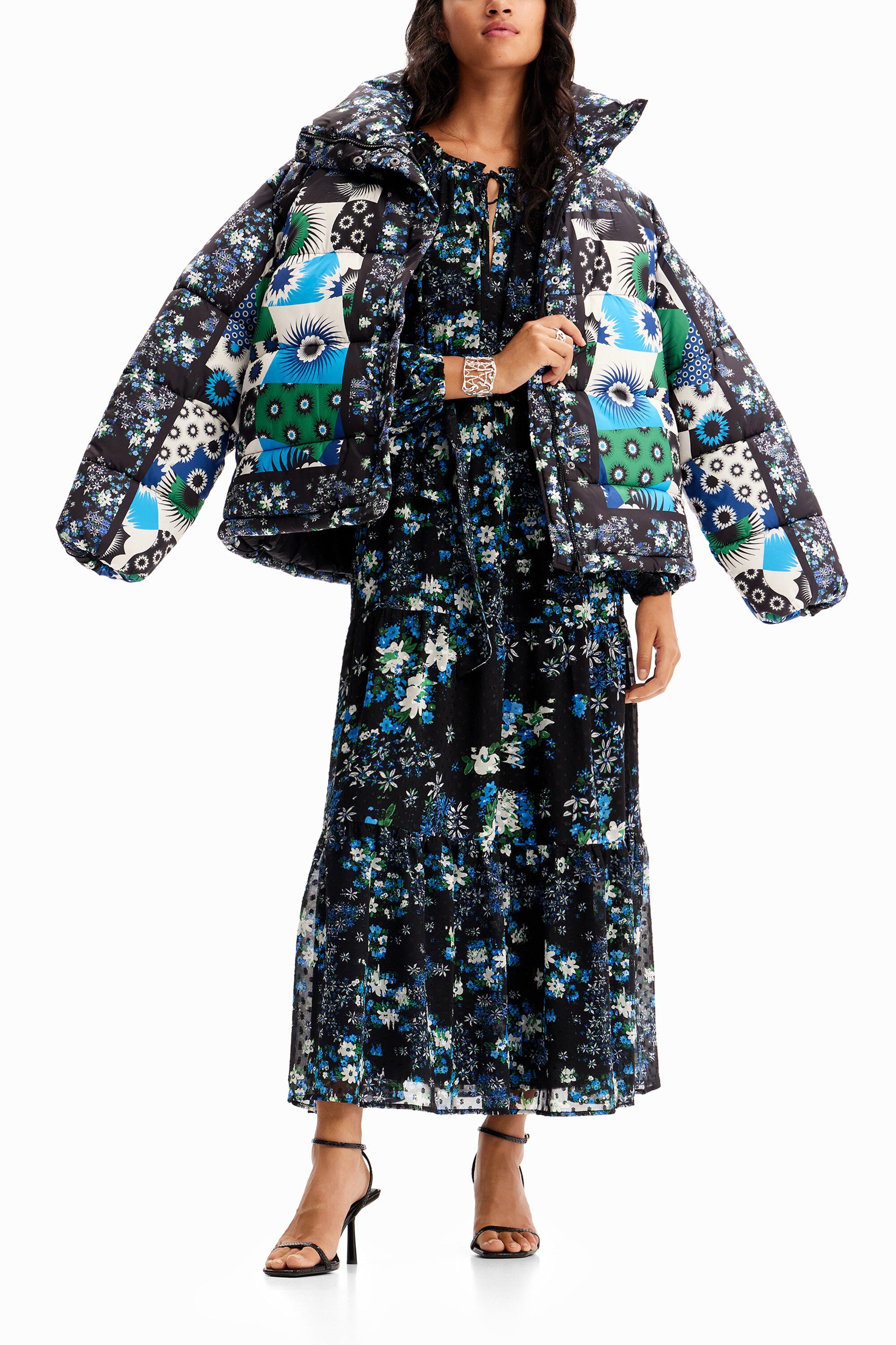 Desigual Plumeti midi-jurk met bloemen