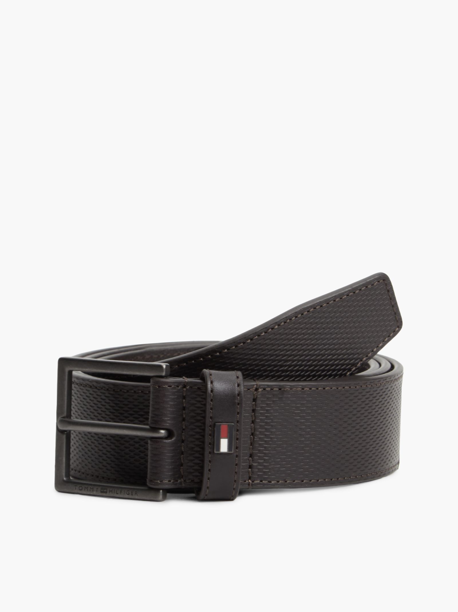 Tommy Hilfiger gestructureerde leren riem met tonale vierkante gesp