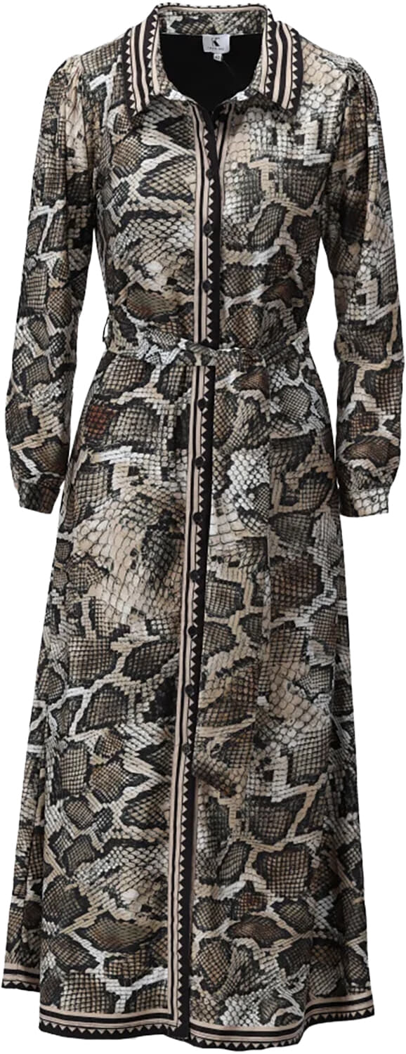 K Design Jurk Donker Bruin dames