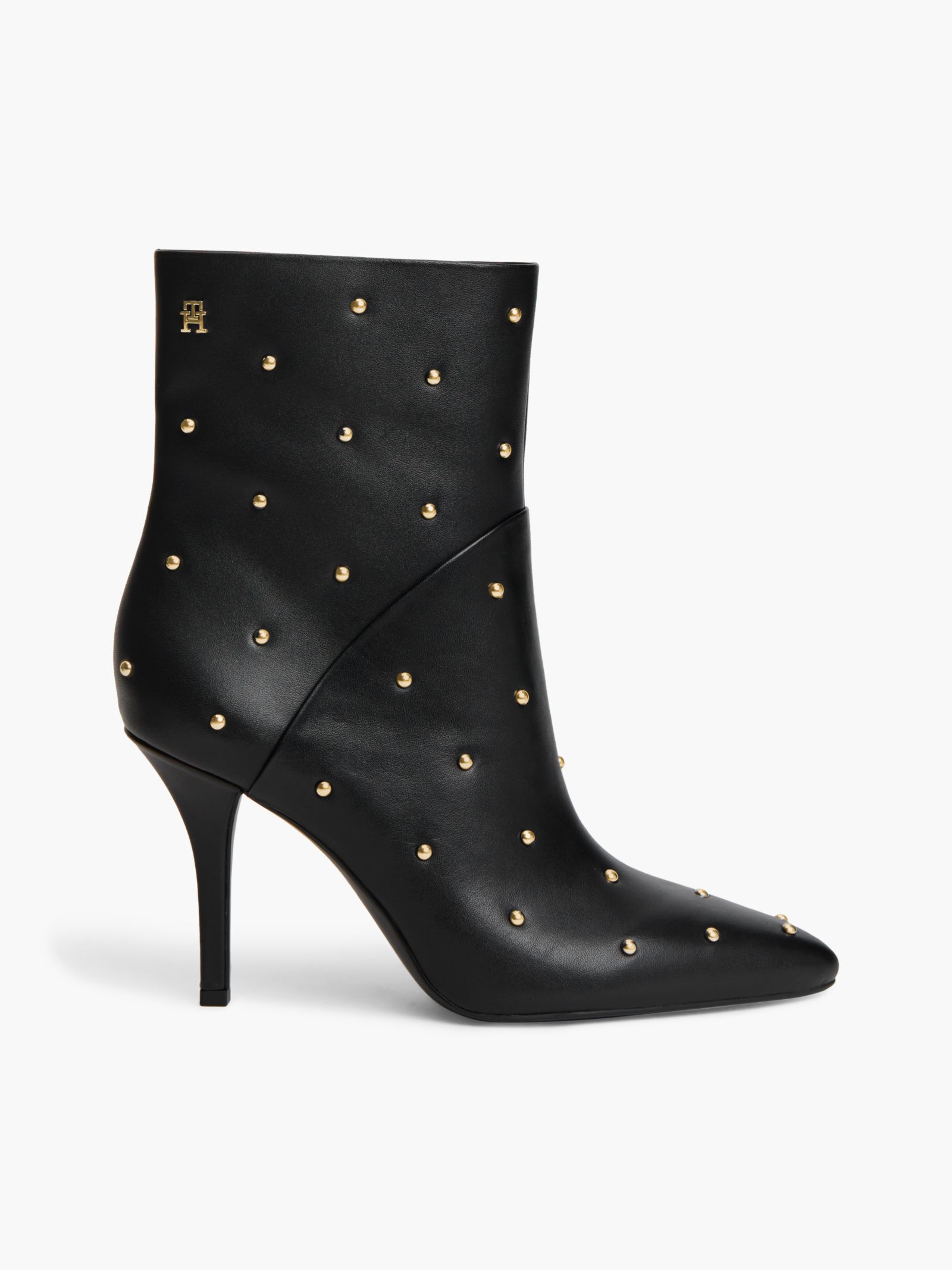 Tommy Hilfiger Leren enkellaars met studs en naaldhak