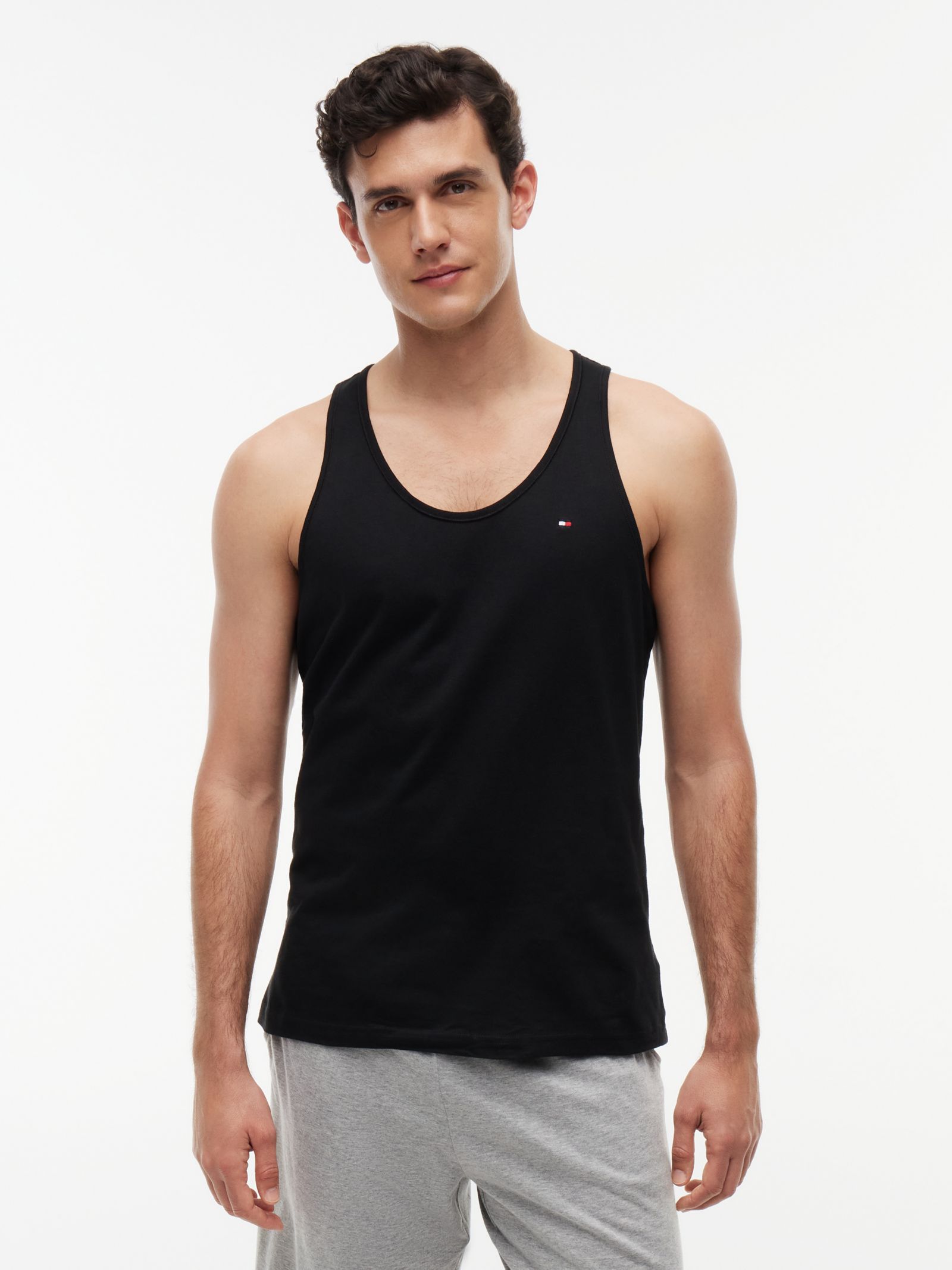 Tommy Hilfiger Signature Set van 3 lounge tanktops in zwart