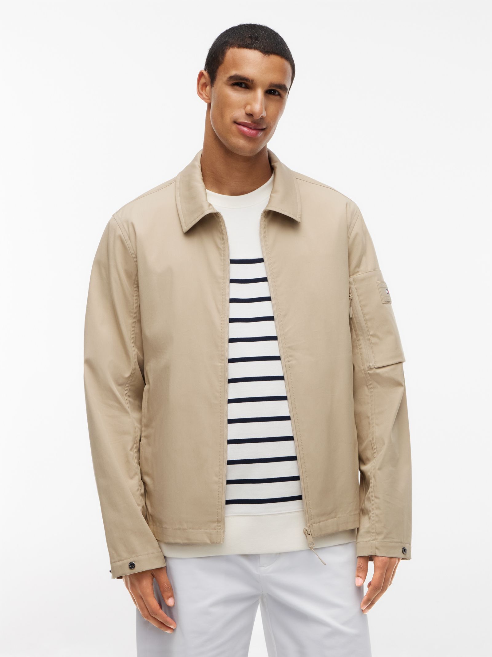 Tommy Hilfiger Performance waterafstotend Tech Shacket in beige