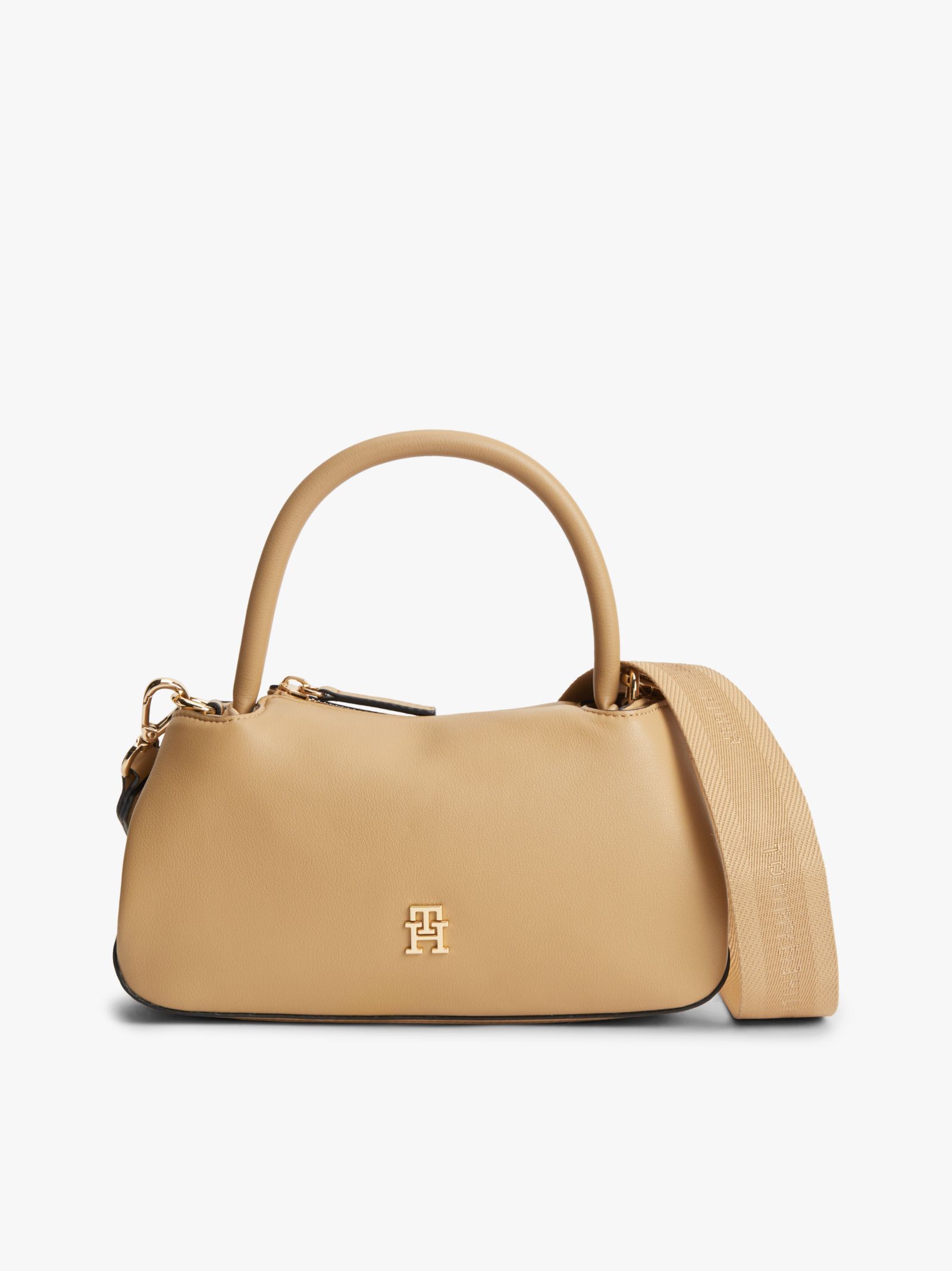 Tommy Hilfiger TH Monogram handtas met repeat logo in beige