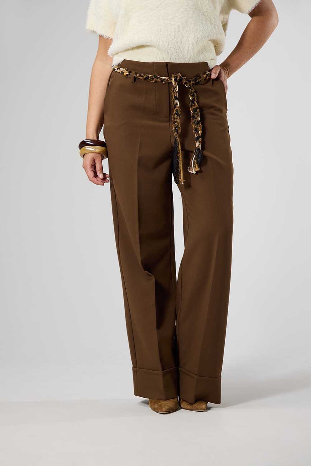 Label Dot Pantalon Reya Bruin dames