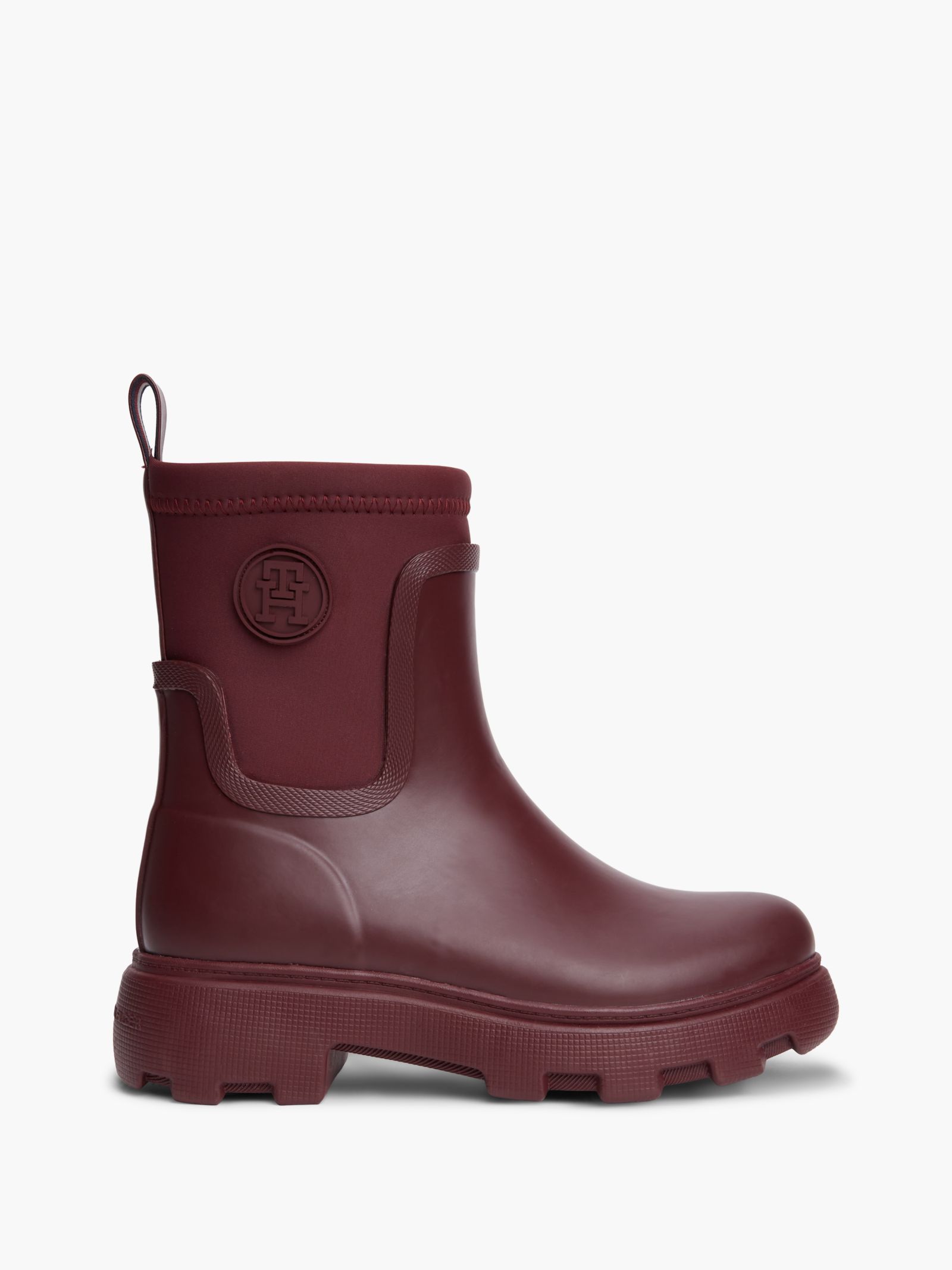 Tommy Hilfiger Regenlaars met profielzool en TH monogram in rood