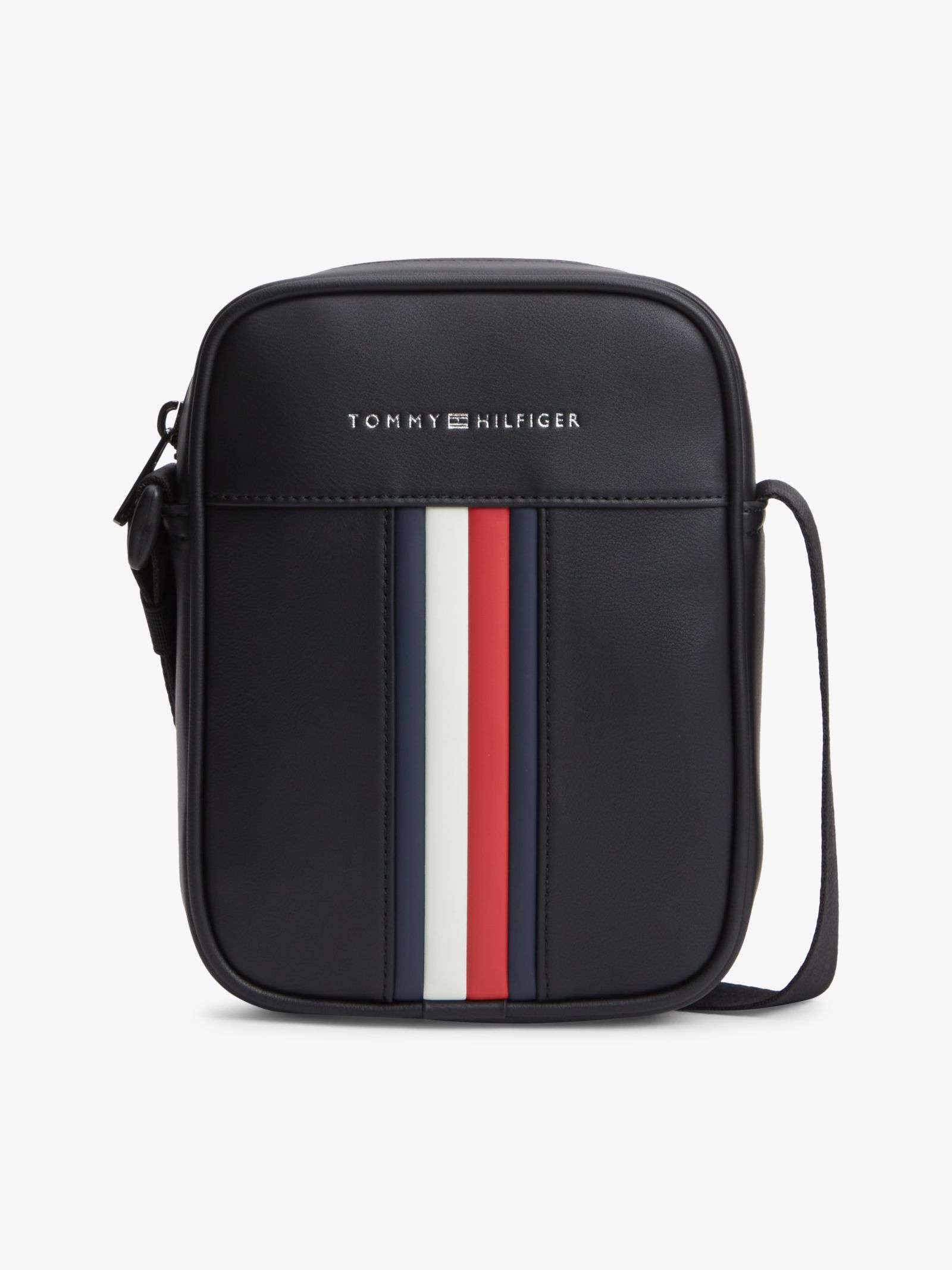 Tommy Hilfiger Crossbody Reportertas met Signature Tape in zwart