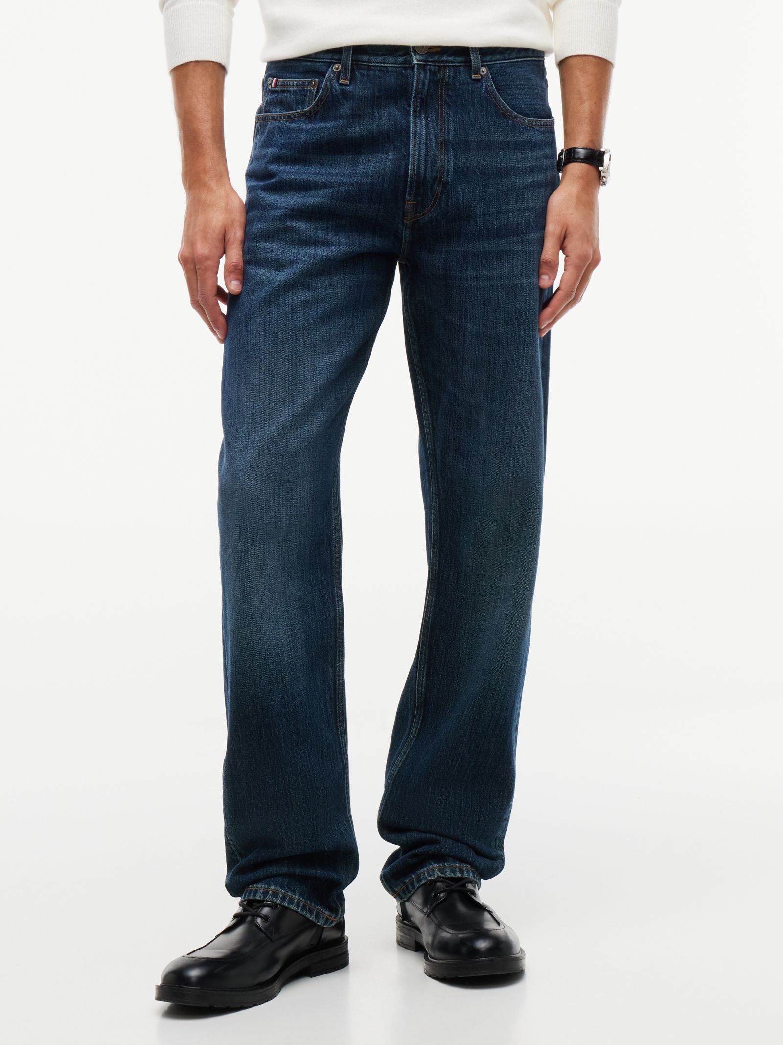 Tommy Hilfiger Dover Regular Straight Jeans met Whiskers in blauw