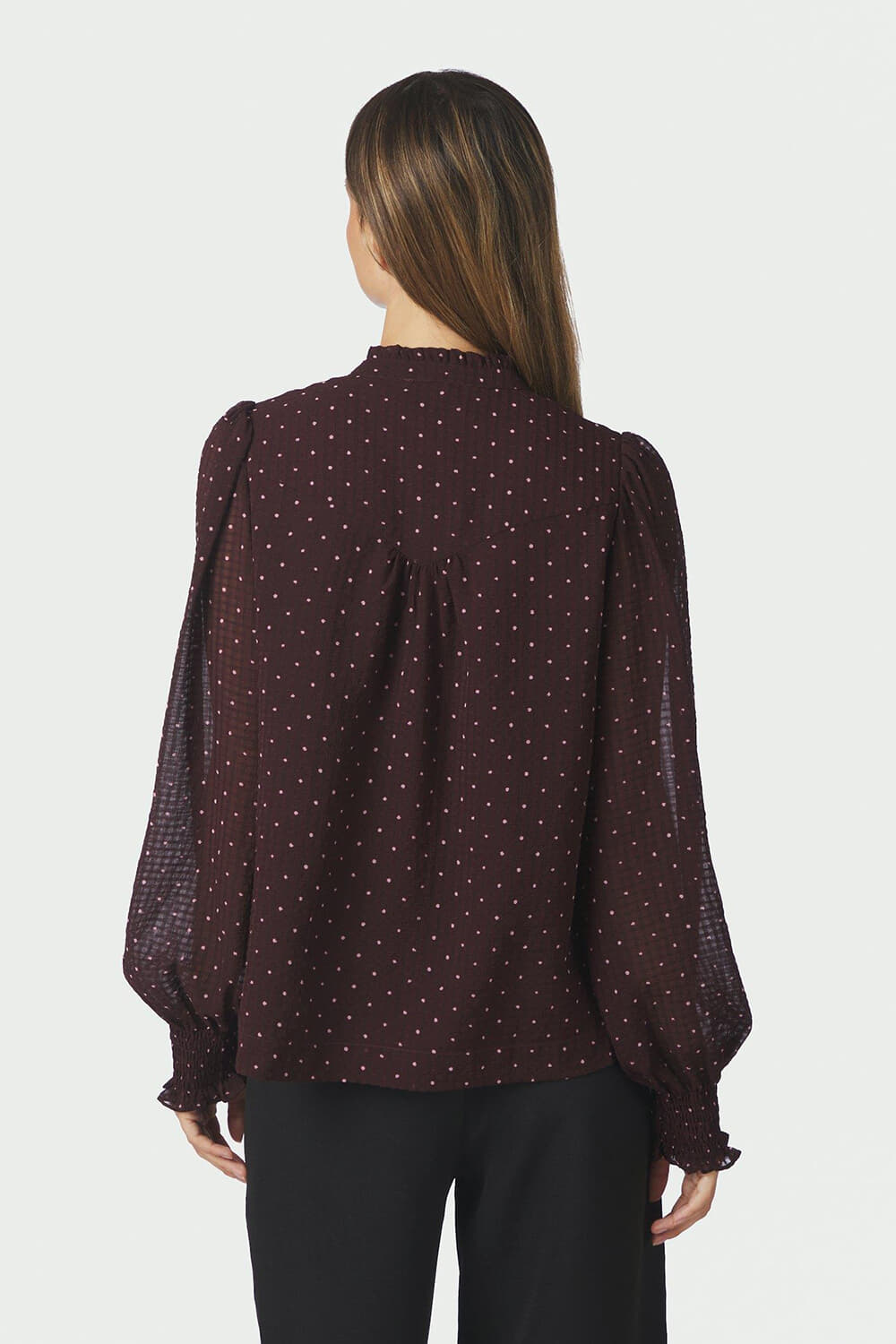 Neo Noir Blouse Astrida Dotted Bordeaux Rood dames