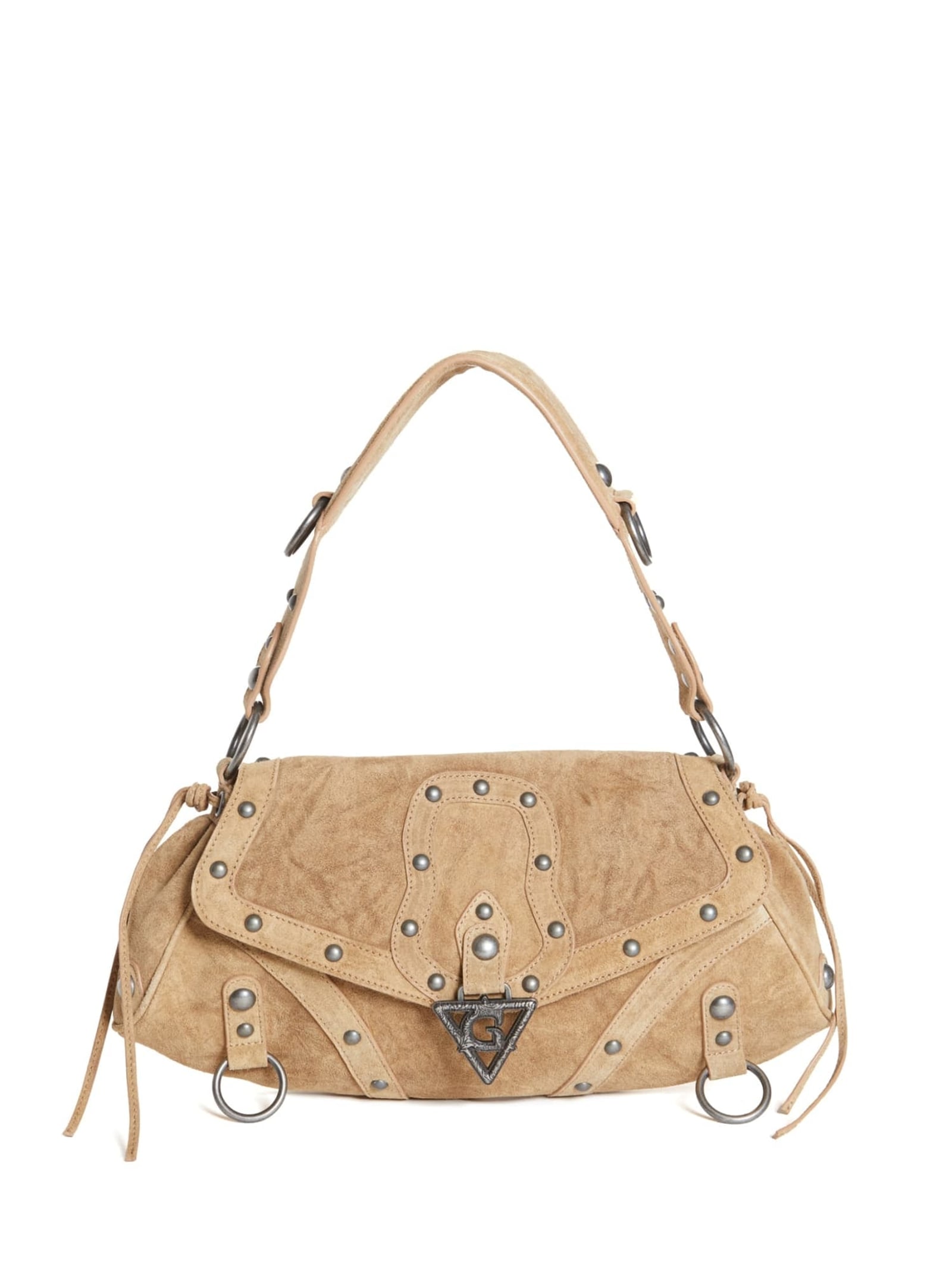 Guess Schoudertas Van Echt Leer in beige