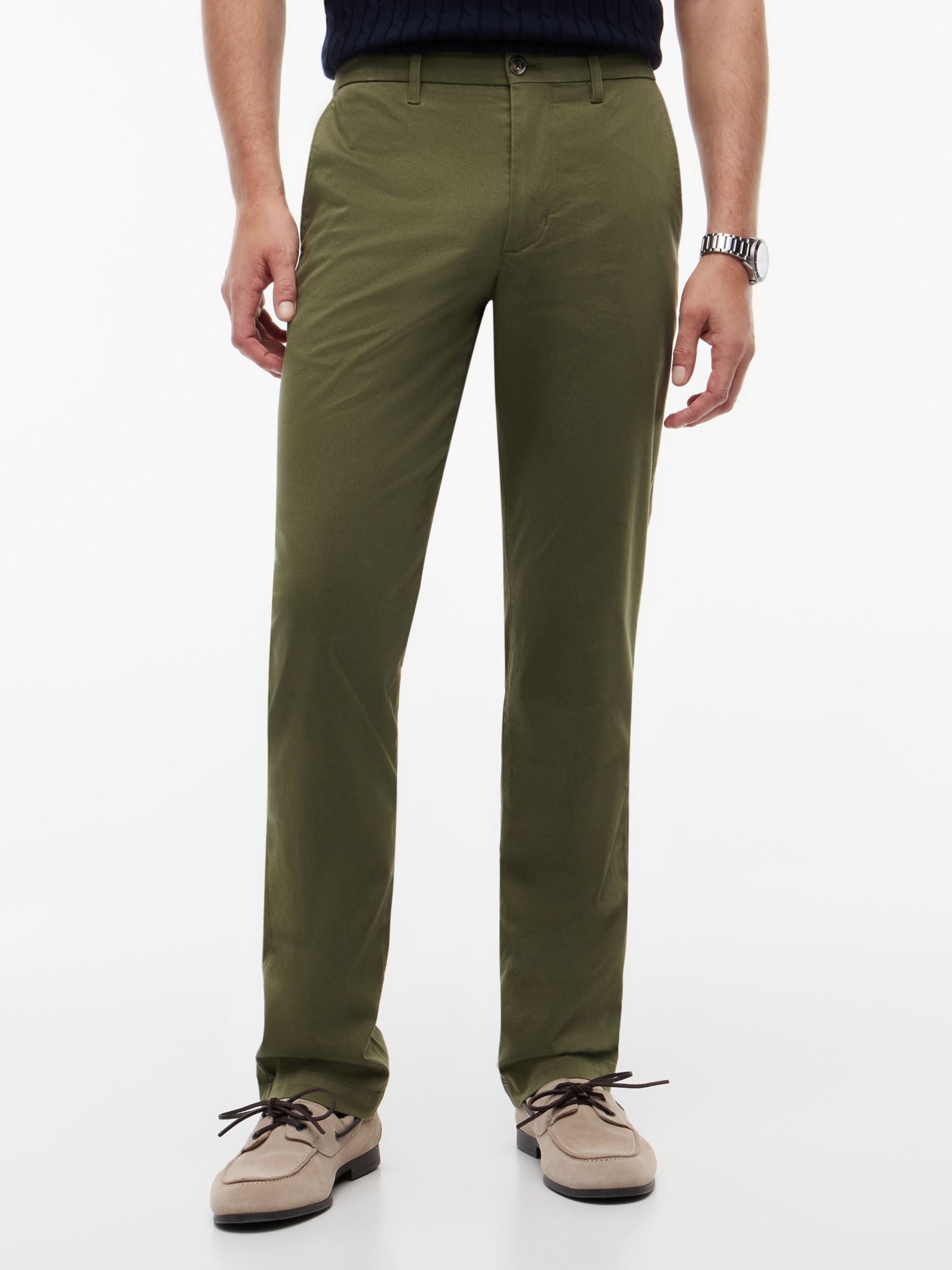 Tommy Hilfiger Denton slim straight chino met microprint in groen