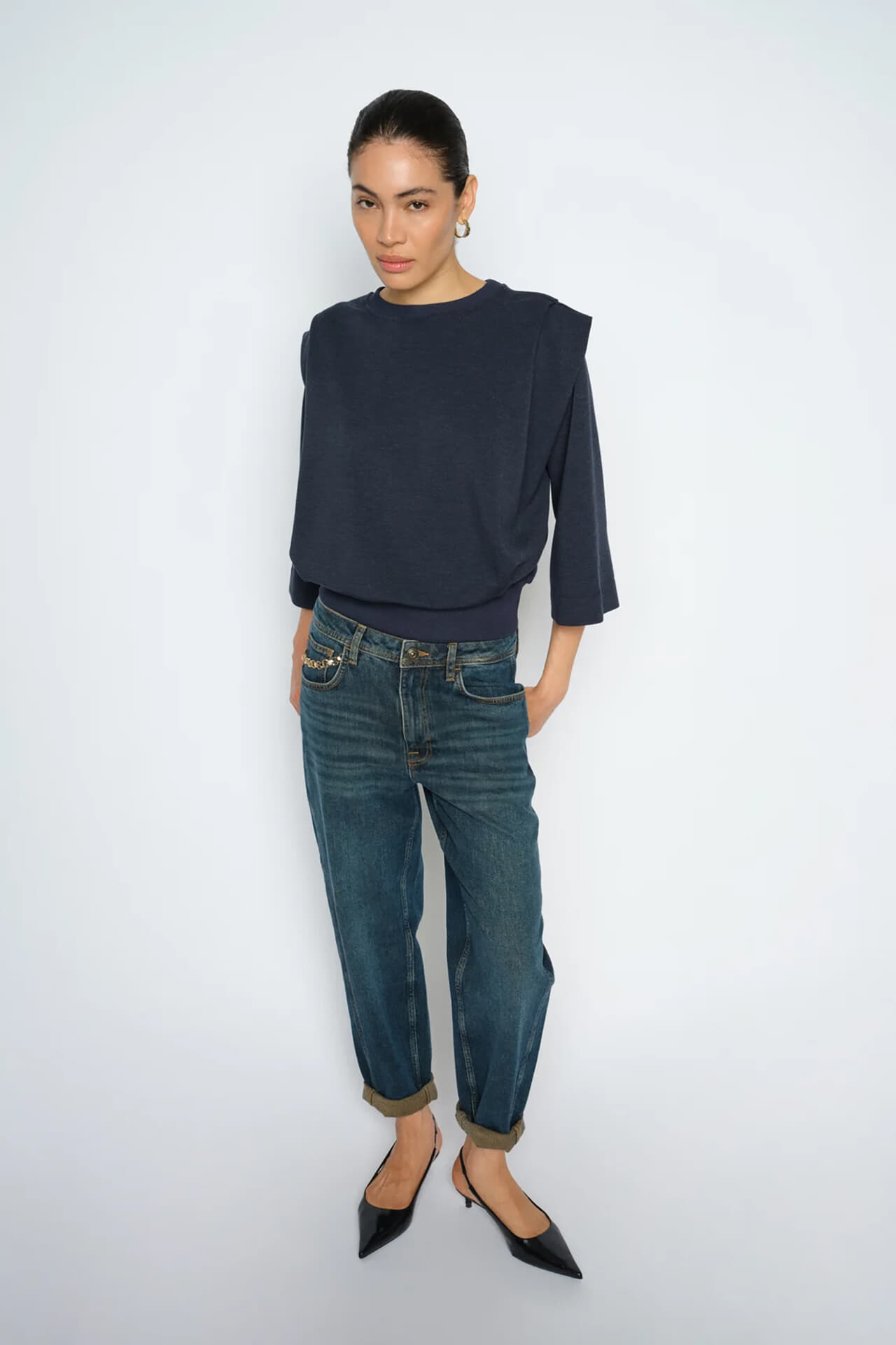 Mos Mosh Broek Galleon Jeans Dark dames
