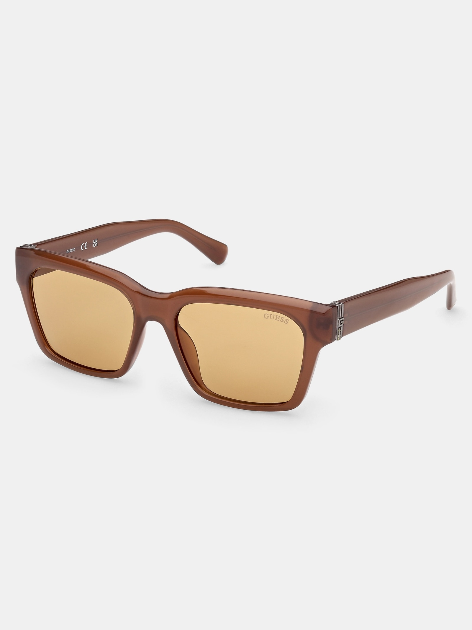 Guess Vierkante Zonnebril for men in bruin
