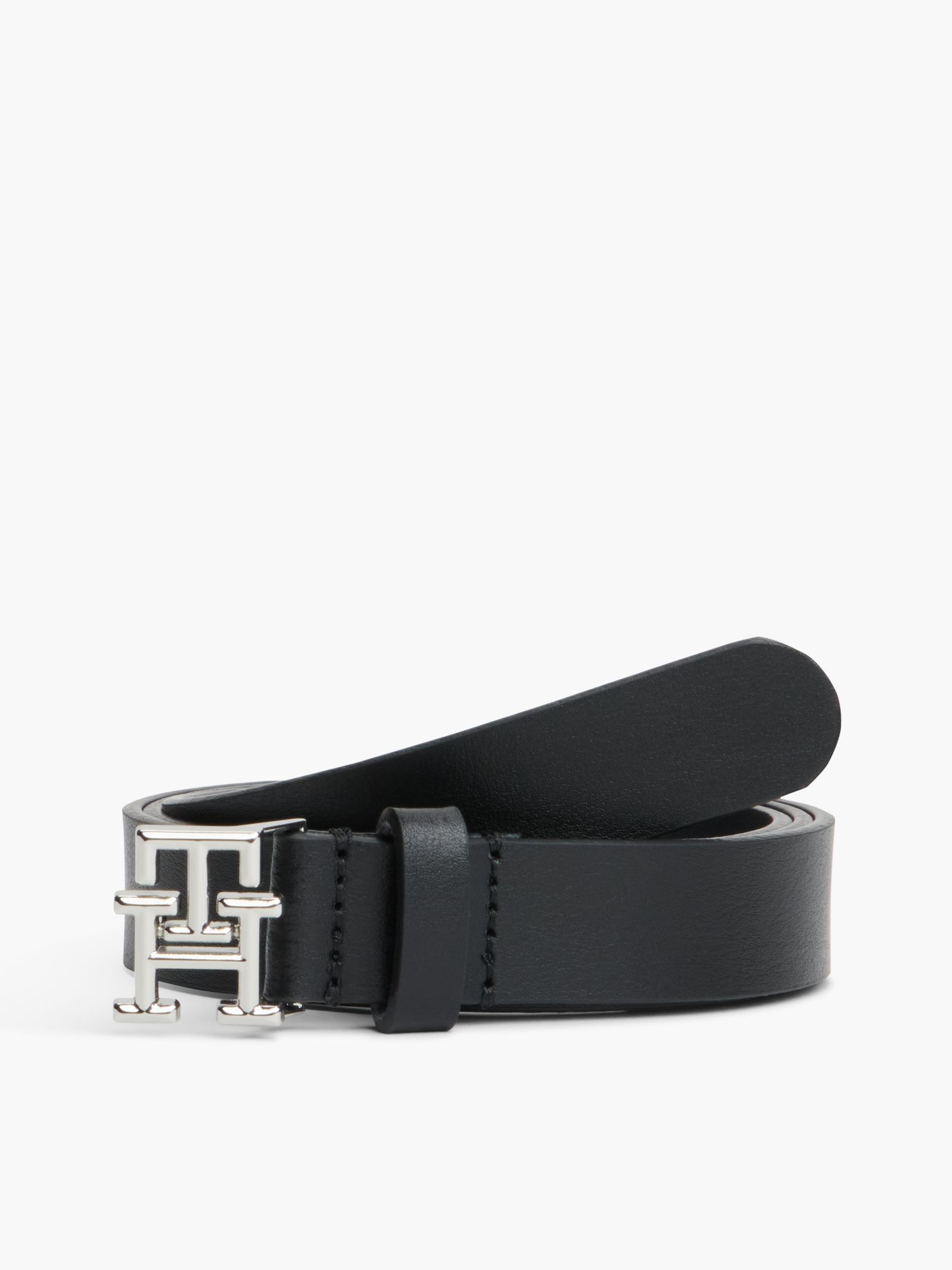 Tommy Hilfiger Leren riem met TH embleem in zwart